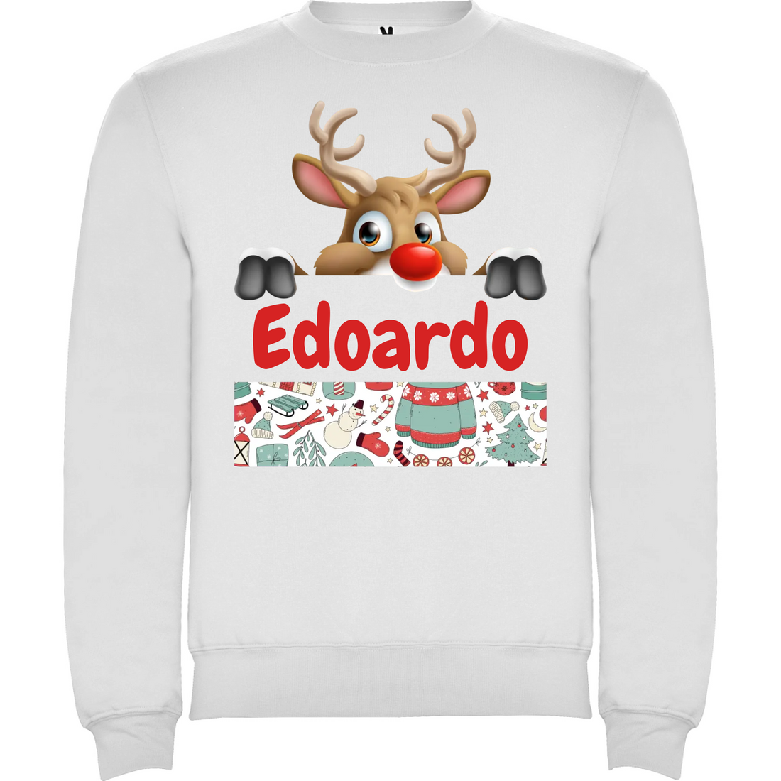 Felpa Natalizia Renna personalizzabile con il Nome