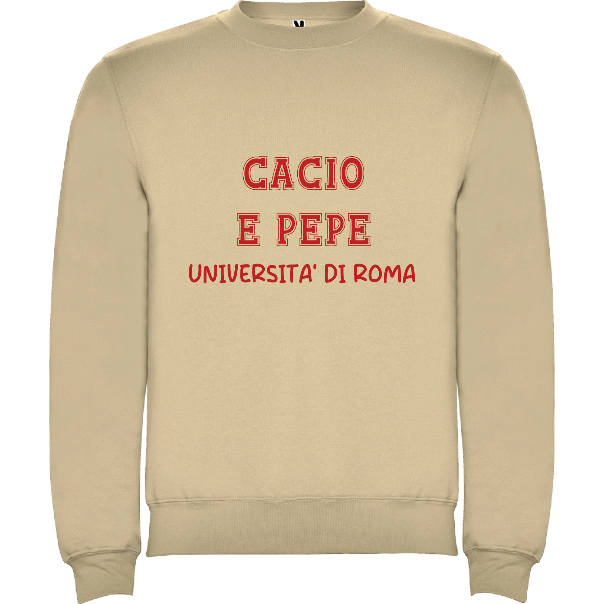 Felpa Cacio e Pepe personalizzabile in stile College