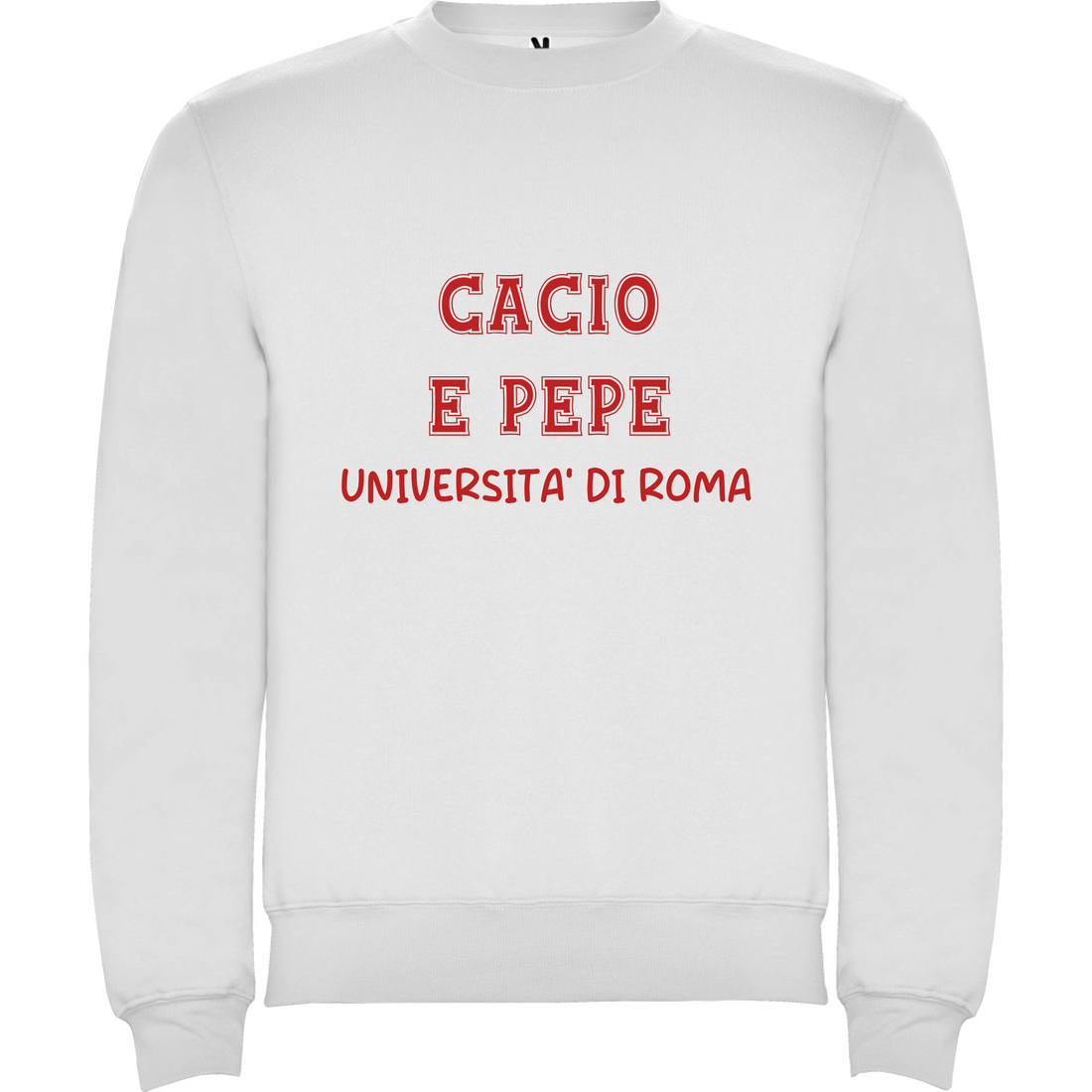 Felpa Cacio e Pepe personalizzabile in stile College