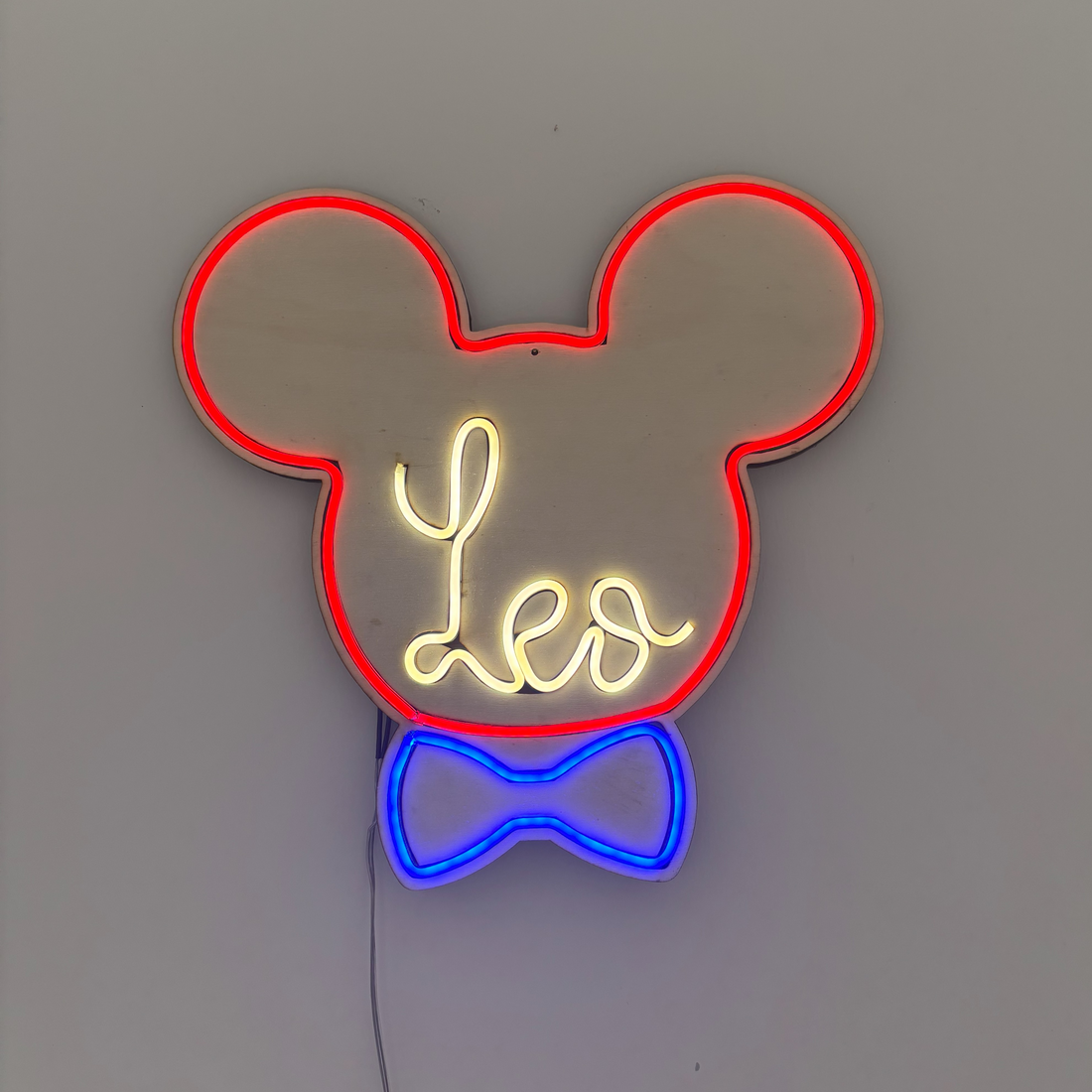 Neon Led Topolino personalizzato con le Iniziali
