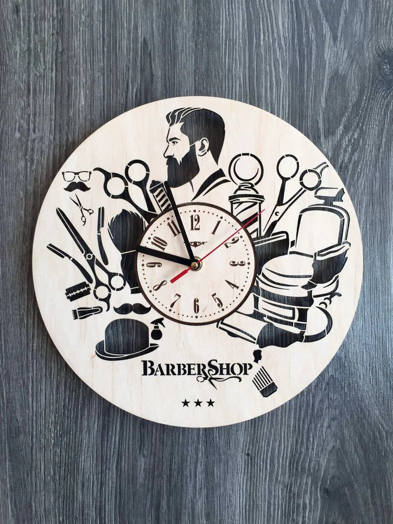 Orologio da parete Acconciatura Salone di bellezza Parrucchiere Salone Barbiere Orologio da parete nero retrò Parrucchieri per donna