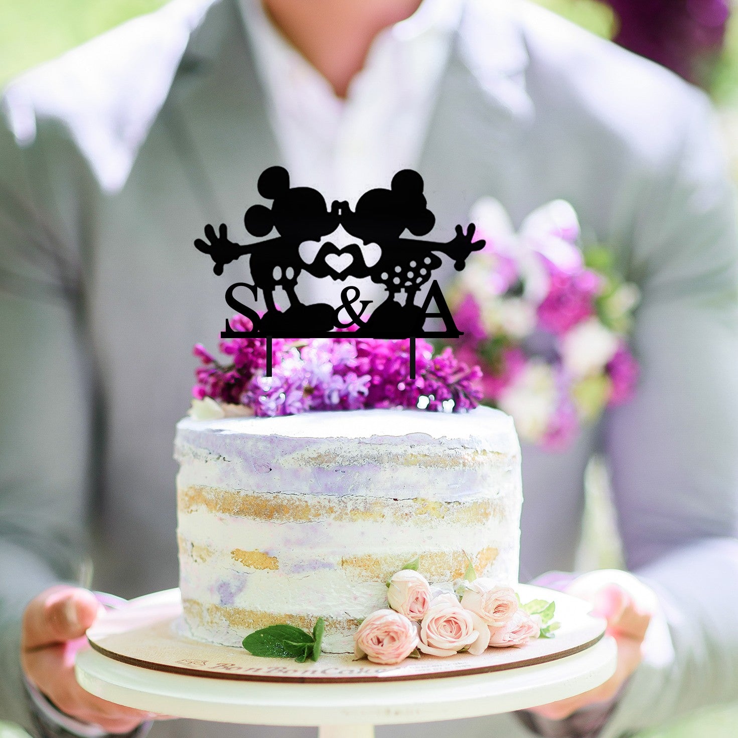 Cake topper Minnie e Topolino personalizzabile – Idea's Cottage