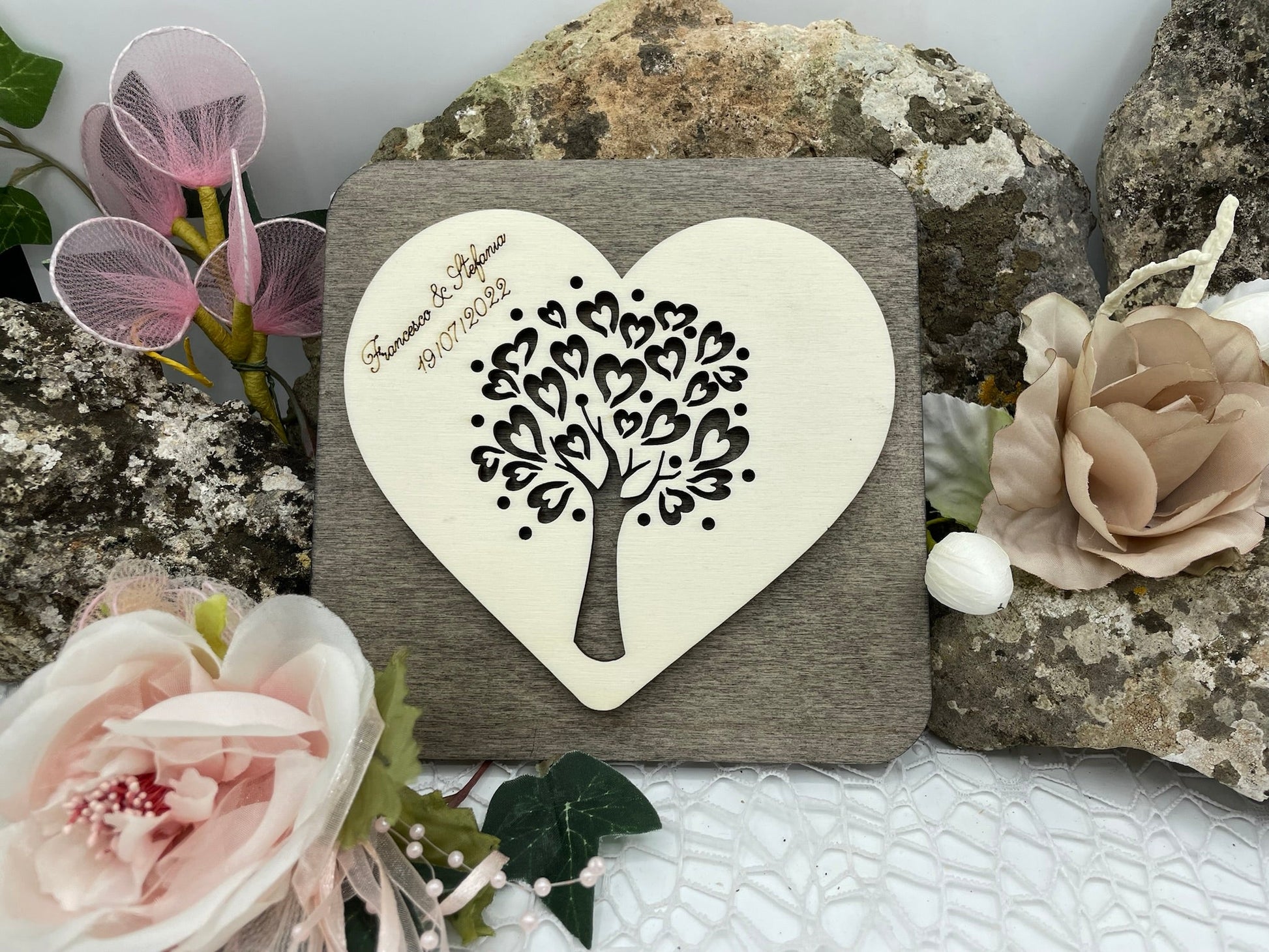 Bomboniera sottopentola albero della vita Cuore Idea's Cottage