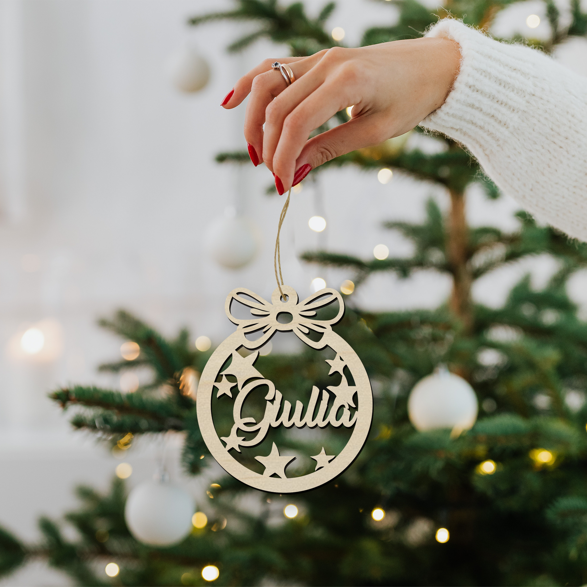 Decorazione in legno di natale personalizzabile decora il tuo albero in maniera originale Idea's Cottage