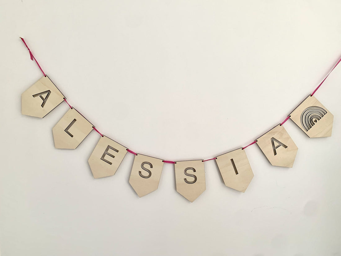 Ghirlanda con nome personalizzabile Idea's Cottage