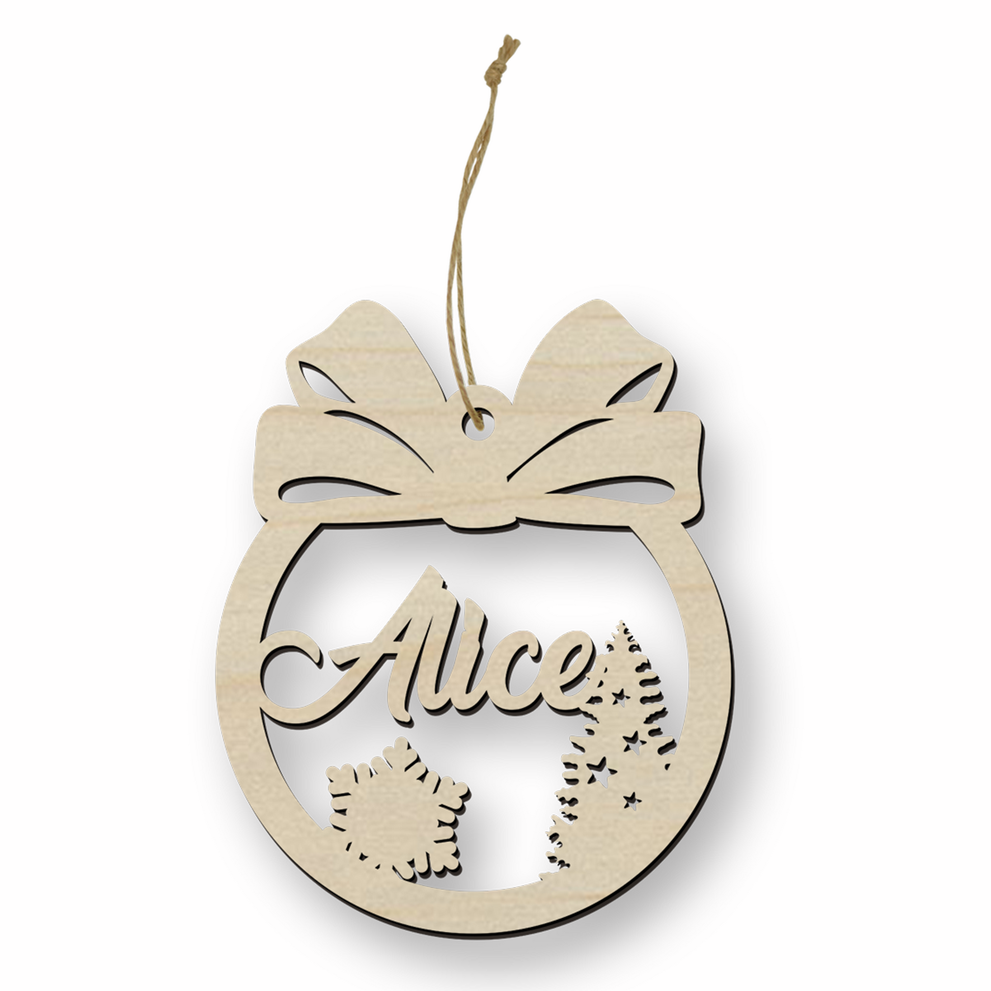 Pallina Natalizia in legno personalizzabile ideale per tutte le decorazioni del Natale Idea's Cottage