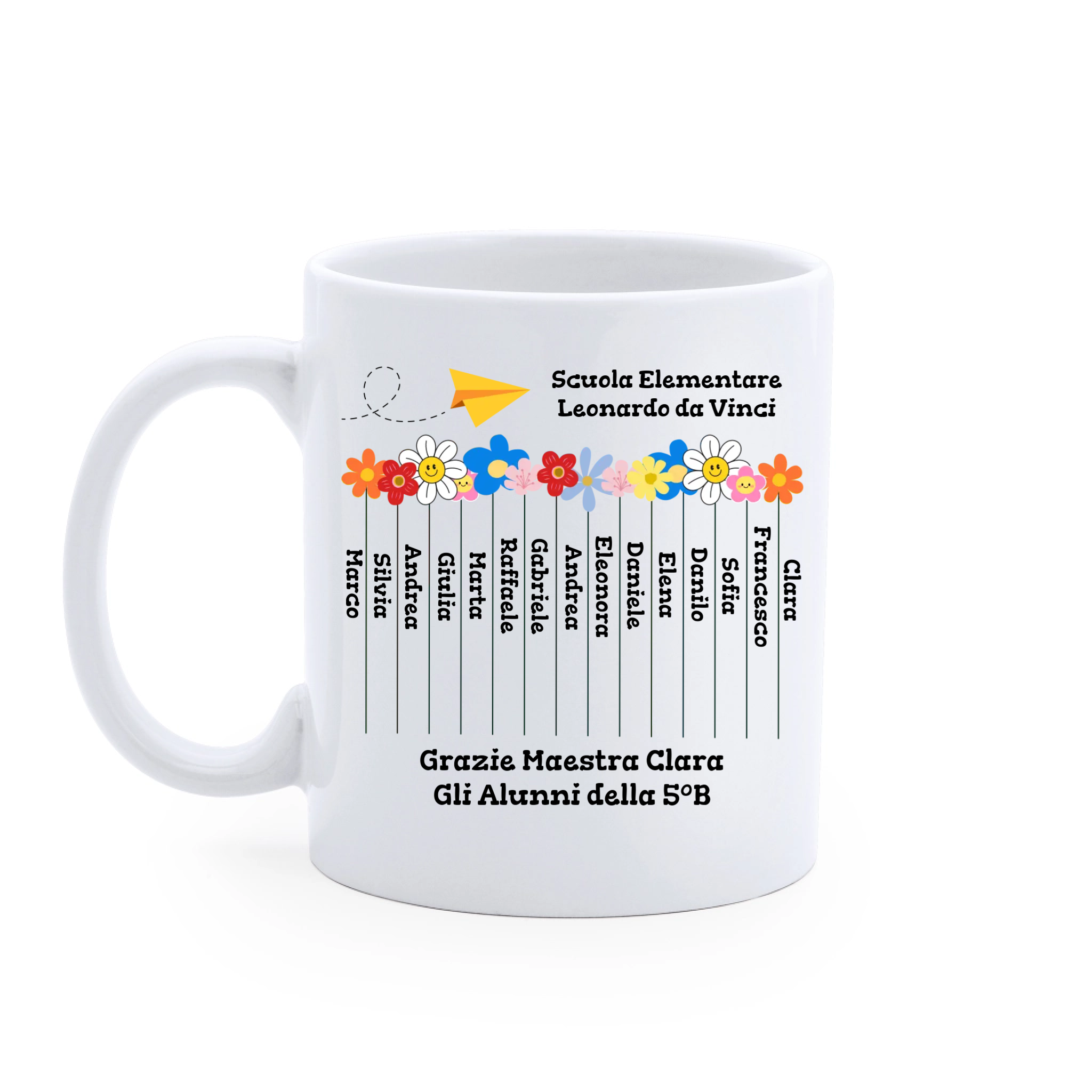 Tazza Personalizzata con Nomi dei Bambini Ideale come Regalo per Maestra 