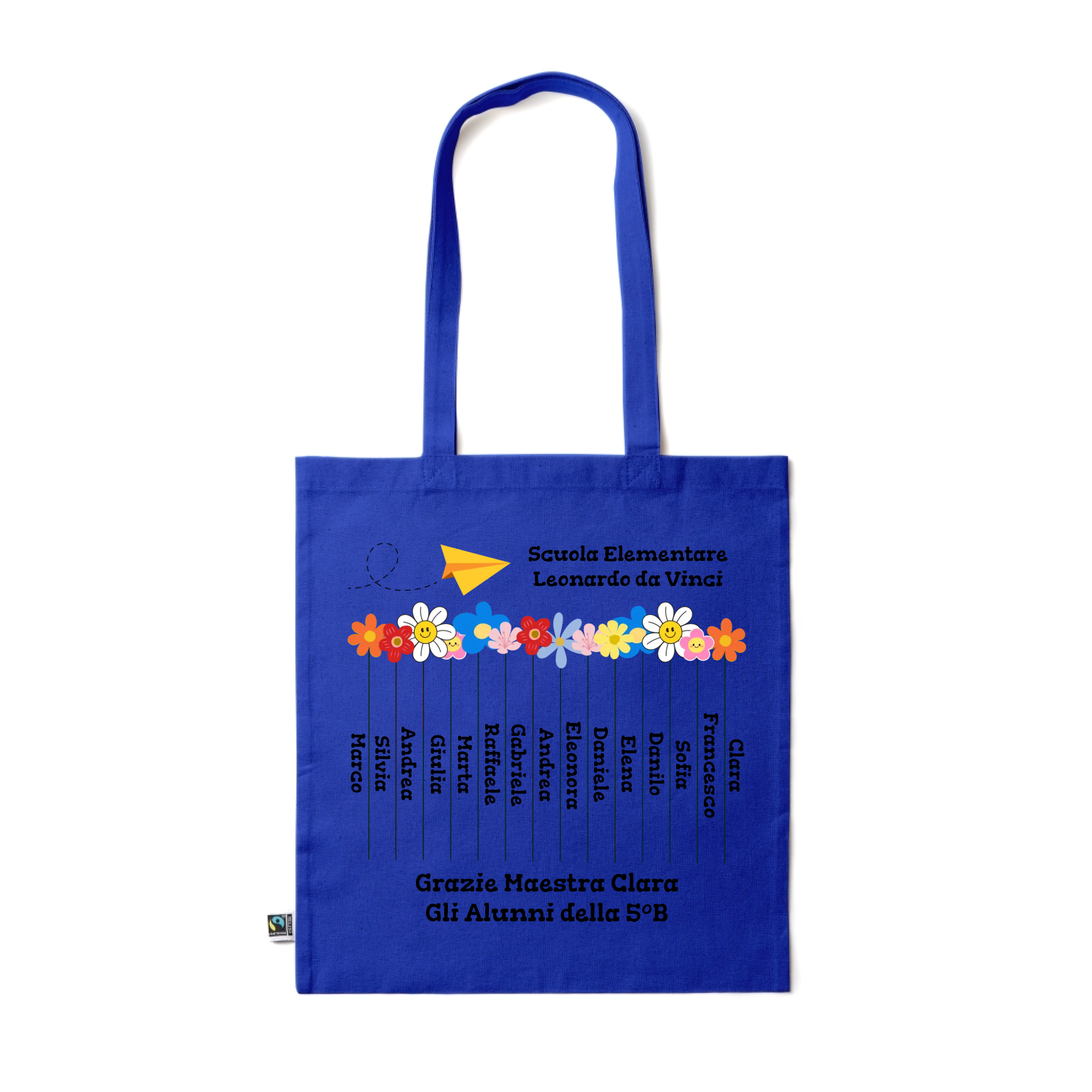 Shopper Colorata personalizzata Maestra o Maestro dedica e nomi alunni 