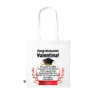 Borsa Shopper Personalizzata con Dedica - Idea regalo Laurea 