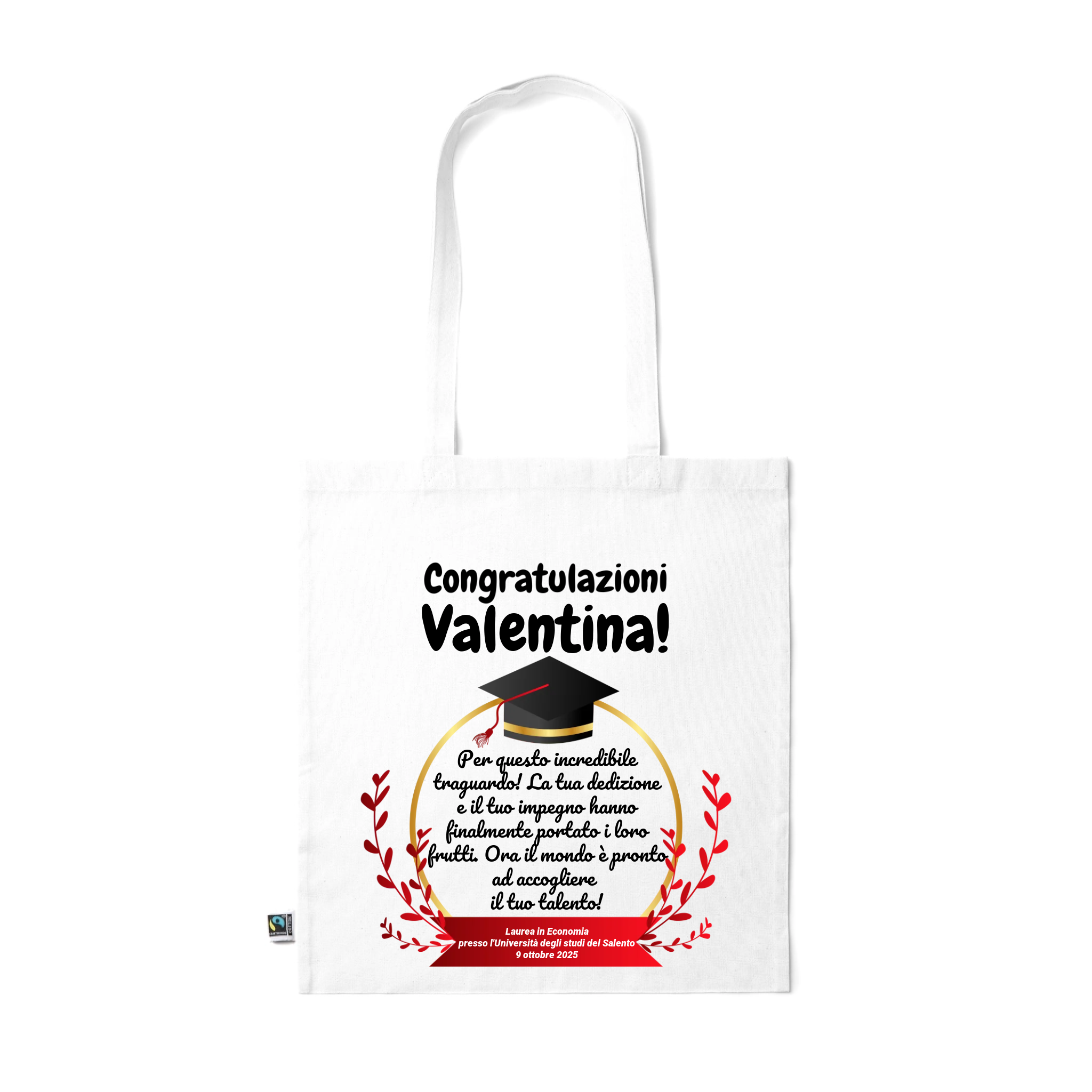 Borsa Shopper Personalizzata con Dedica - Idea regalo Laurea 