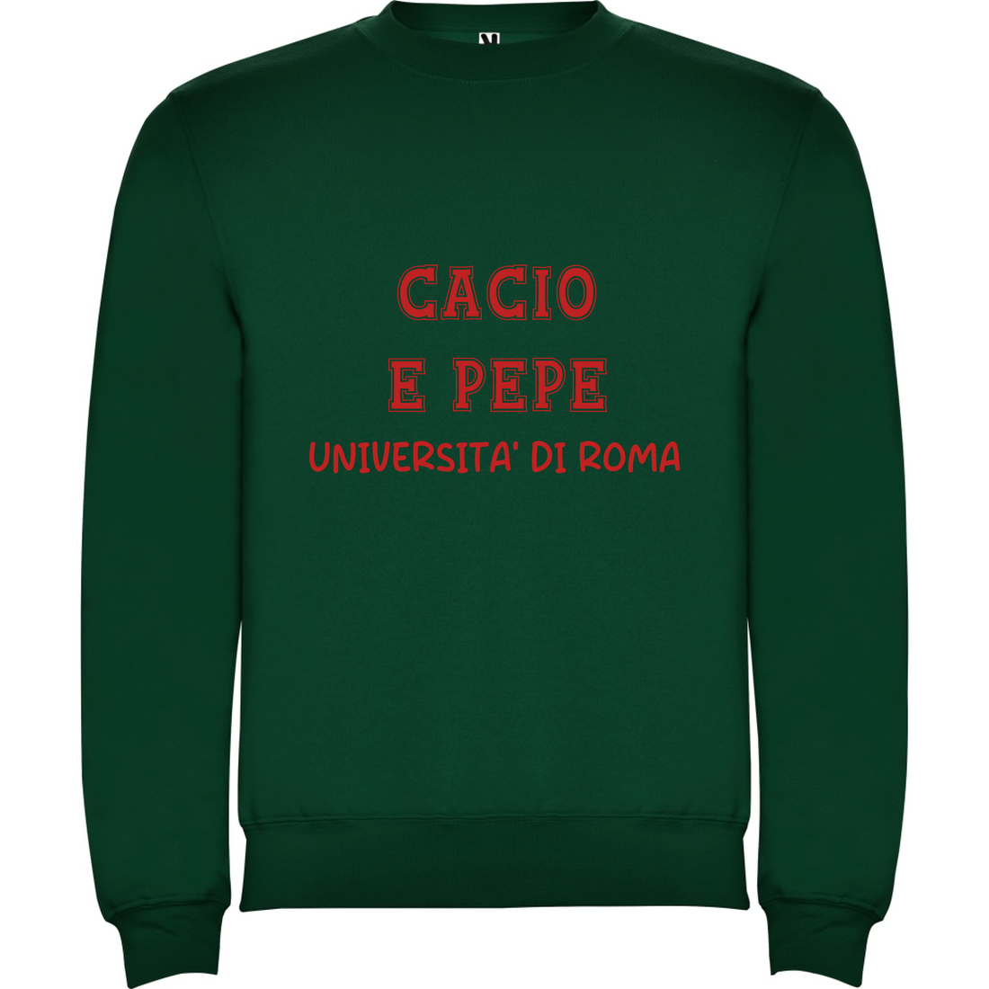 Felpa Cacio e Pepe personalizzabile in stile College 