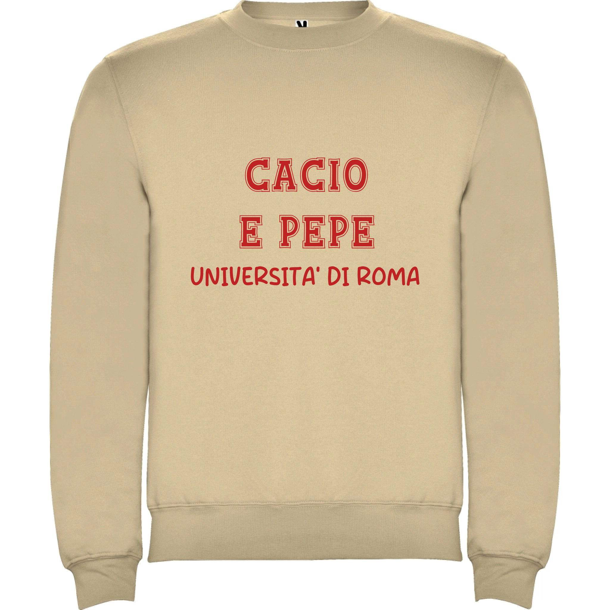 Felpa Cacio e Pepe personalizzabile in stile College 