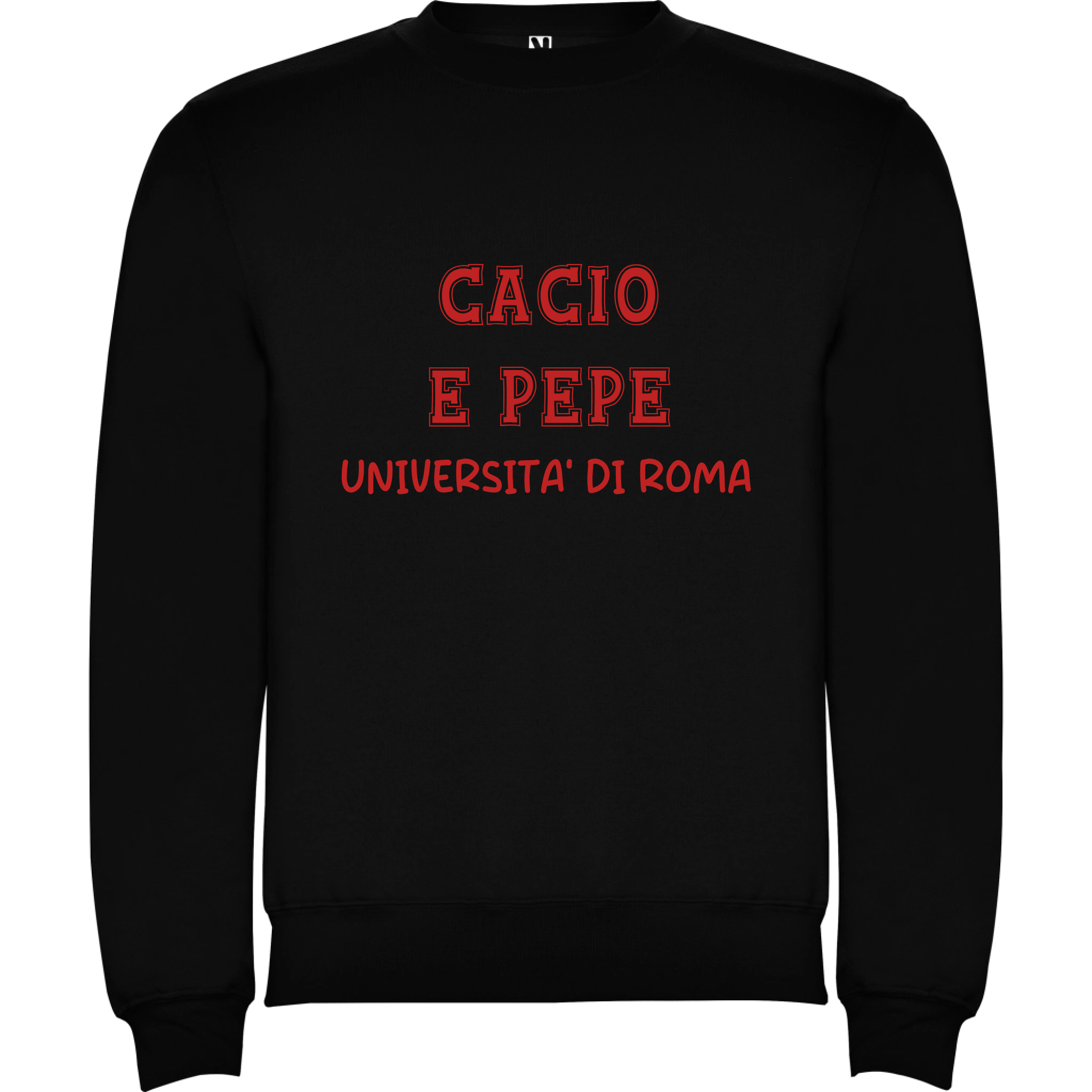Felpa Cacio e Pepe personalizzabile in stile College 