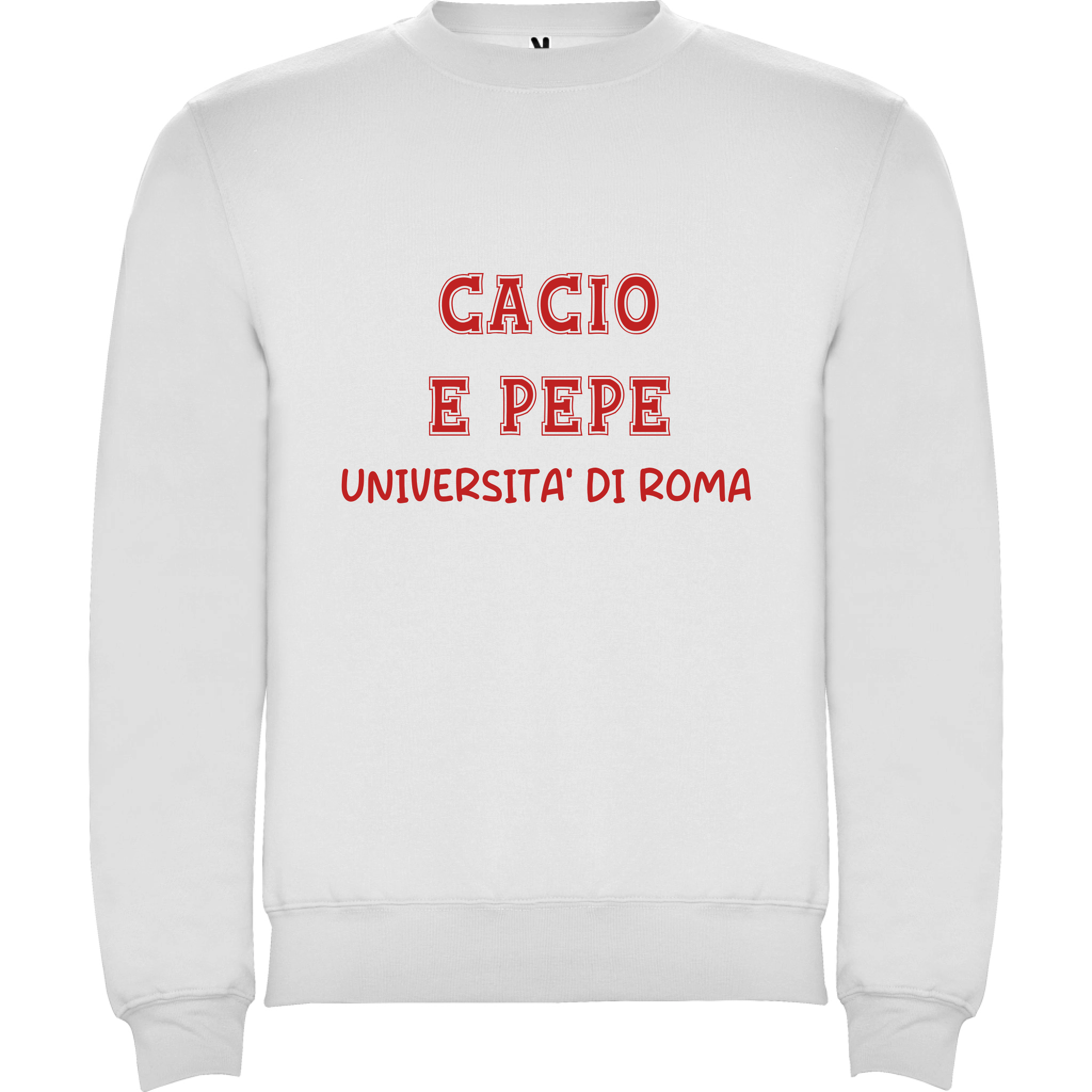 Felpa Cacio e Pepe personalizzabile in stile College 
