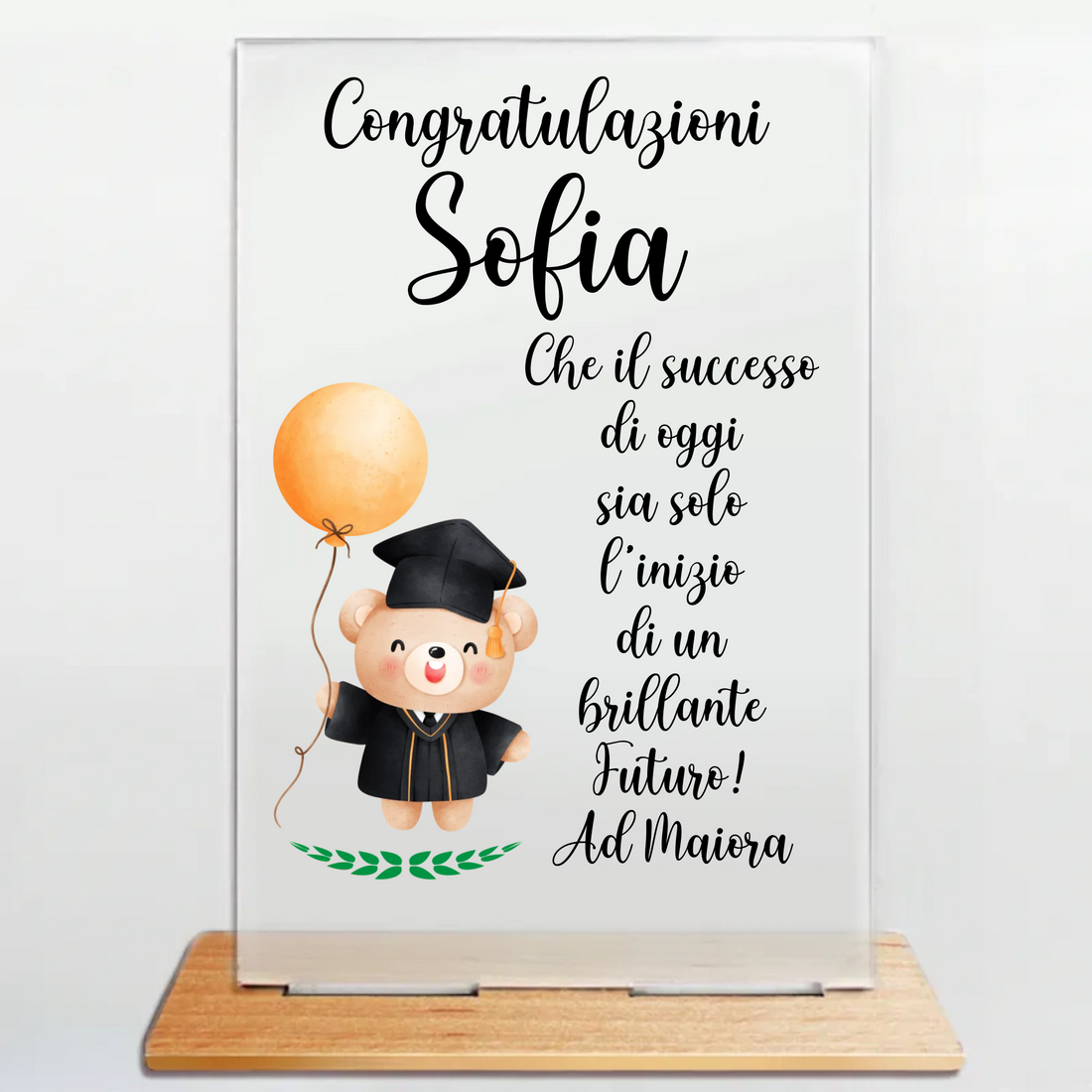 Quadretto Targhetta in Plexiglass Personalizzato con Frase - Idea regalo Laurea 