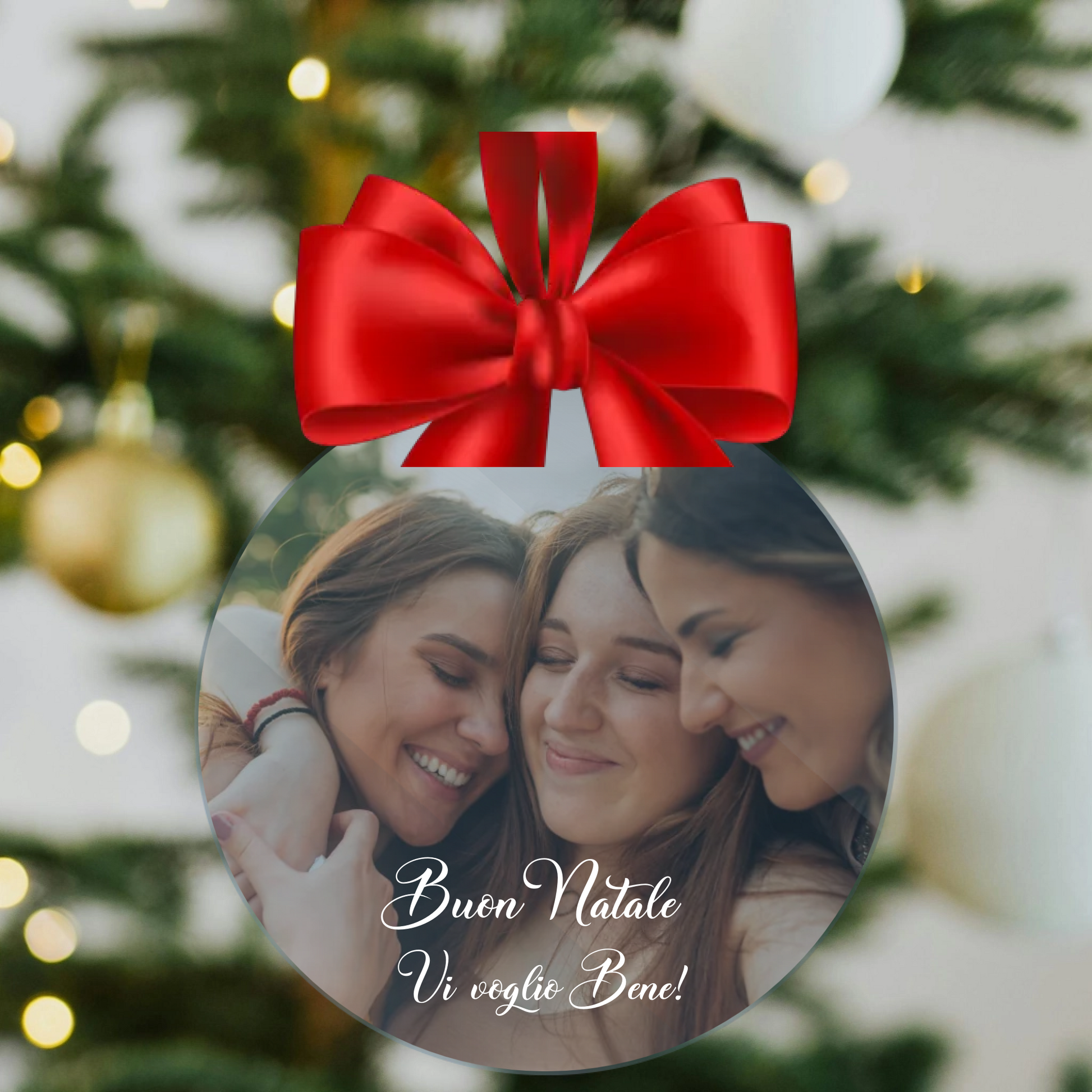 Decorazione per l’Albero di Natale Personalizzata con Foto e Dedica – Regali Natale Amica, Zia, Mamma, Nonna, Sorella, Fratello 