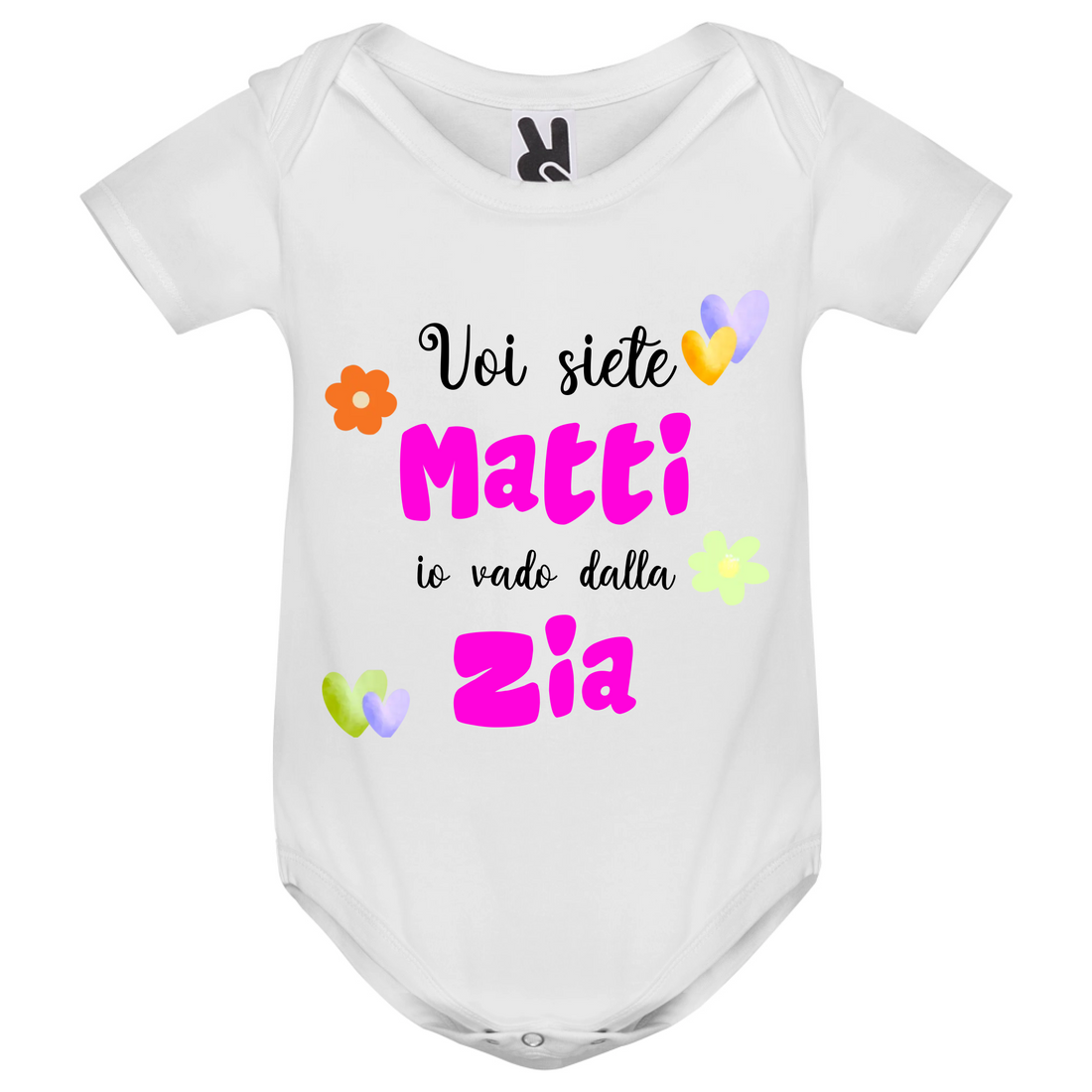 Body Neonato manica corta personalizzabile - Idea regalo divertente Mamma, Papà; Nonno, Nonna, Zio, Zia, Madrina 