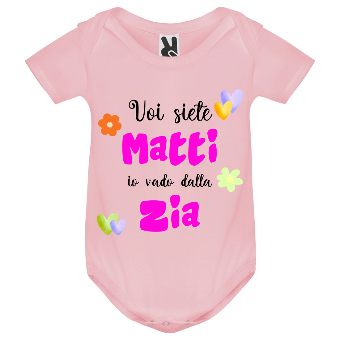 Body Neonato manica corta personalizzabile - Idea regalo divertente Mamma, Papà; Nonno, Nonna, Zio, Zia, Madrina 