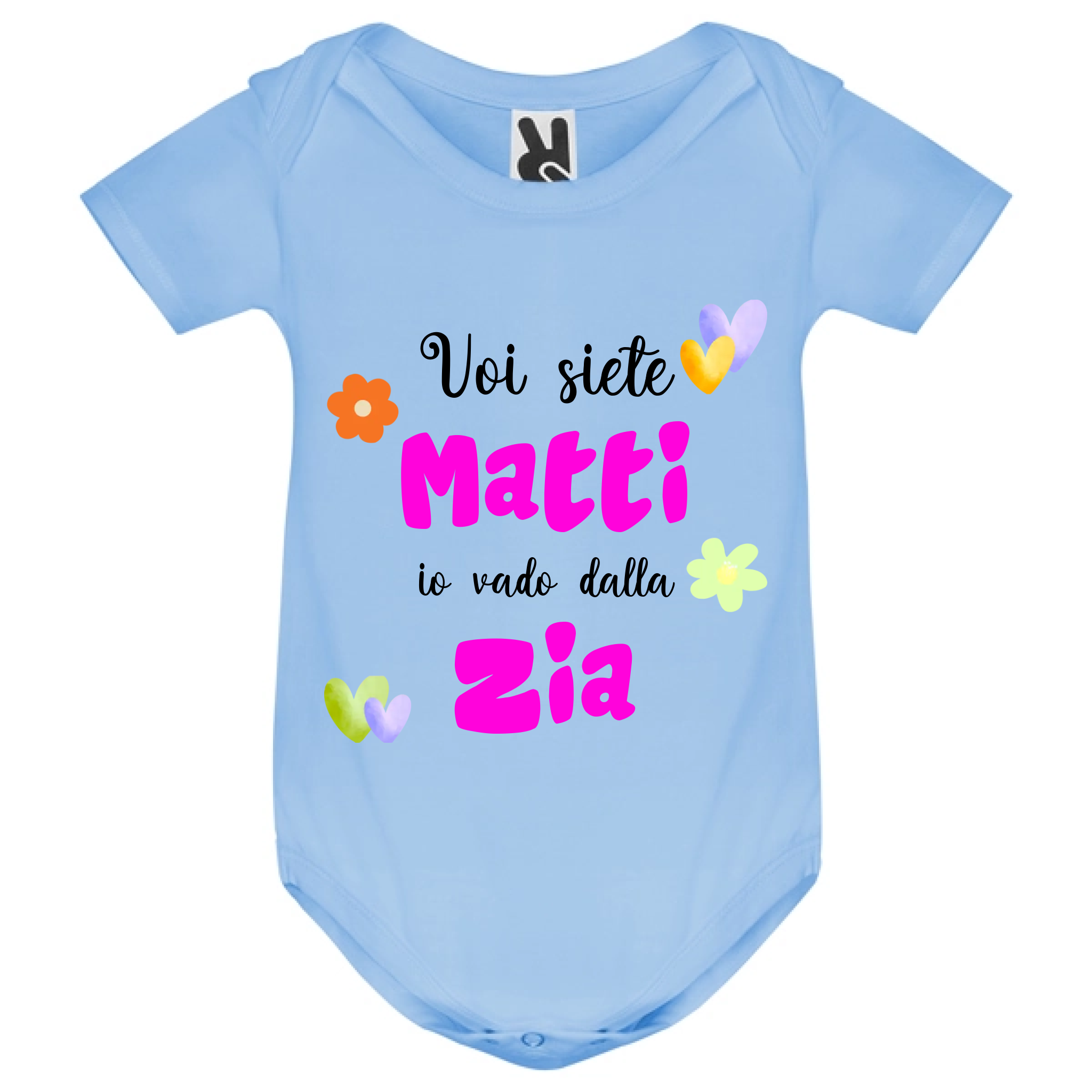 Body Neonato manica corta personalizzabile - Idea regalo divertente Mamma, Papà; Nonno, Nonna, Zio, Zia, Madrina 