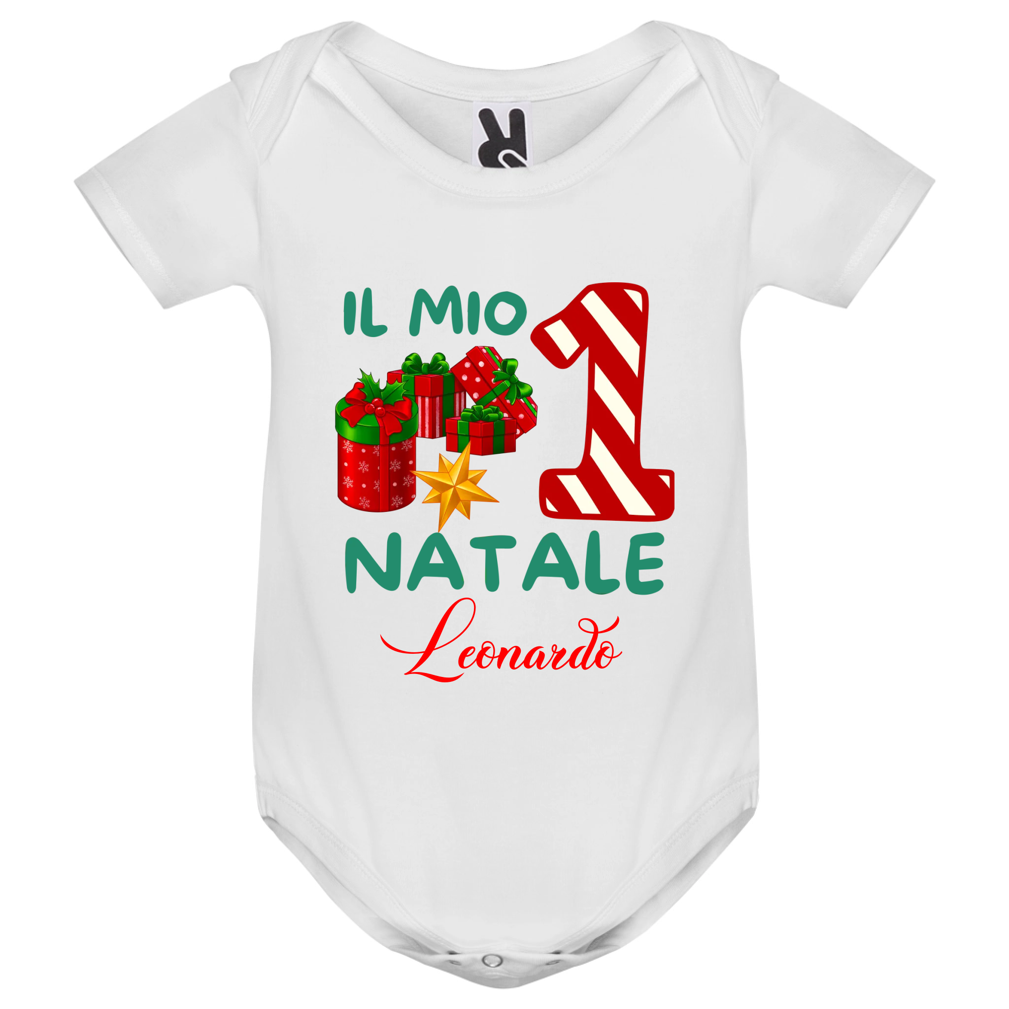 Body per Neonato “Il mio Primo Natale” Personalizzato con Nome Neonato – Idea Regalo per Neonato, Natale, Primo Natale 