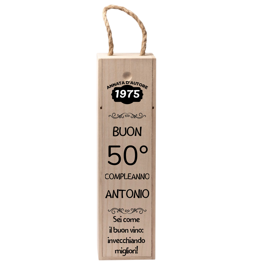 Cassetta Porta Vino in Legno Personalizzata, Idea Regalo Compleanno Importante, Scatola in Legno Personalizzata per 60 anni 50 anni 40 anni 30 anni 