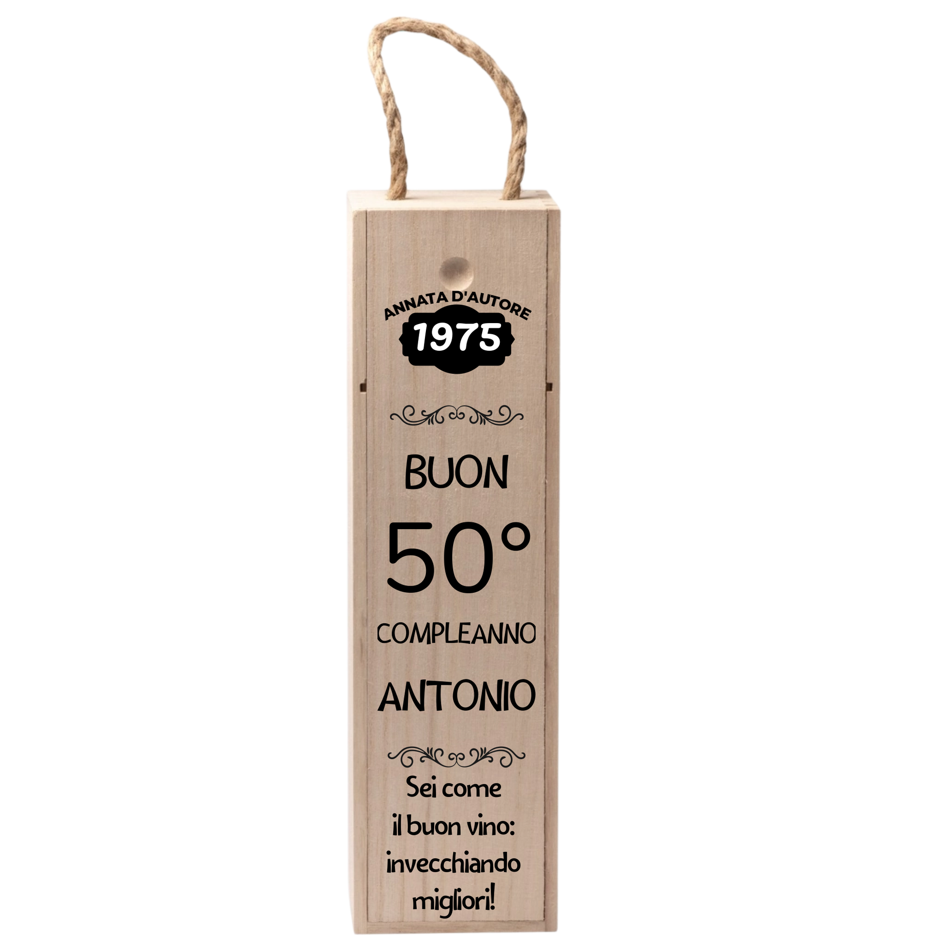 Cassetta Porta Vino in Legno Personalizzata, Idea Regalo Compleanno Importante, Scatola in Legno Personalizzata per 60 anni 50 anni 40 anni 30 anni 