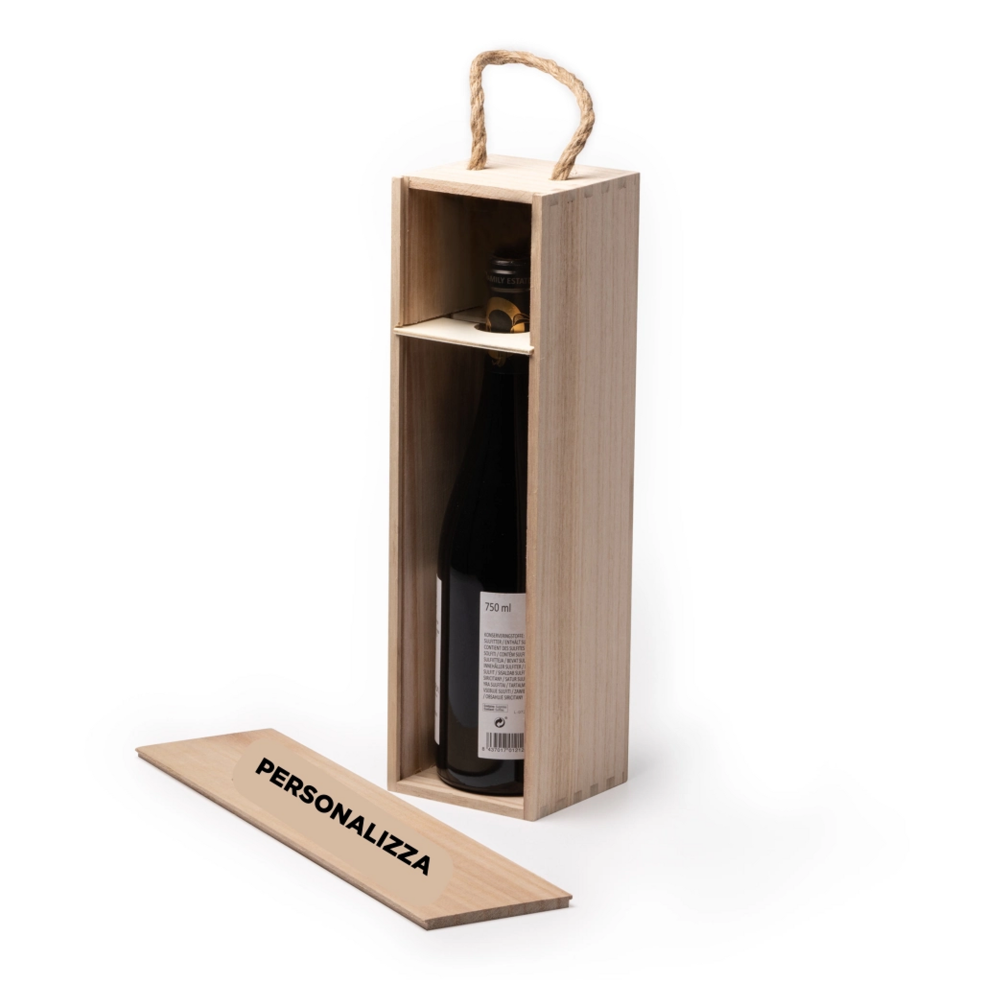 Cassettina Porta Vino in Legno Personalizzata “Buon Natale e Felice Anno Nuovo” 