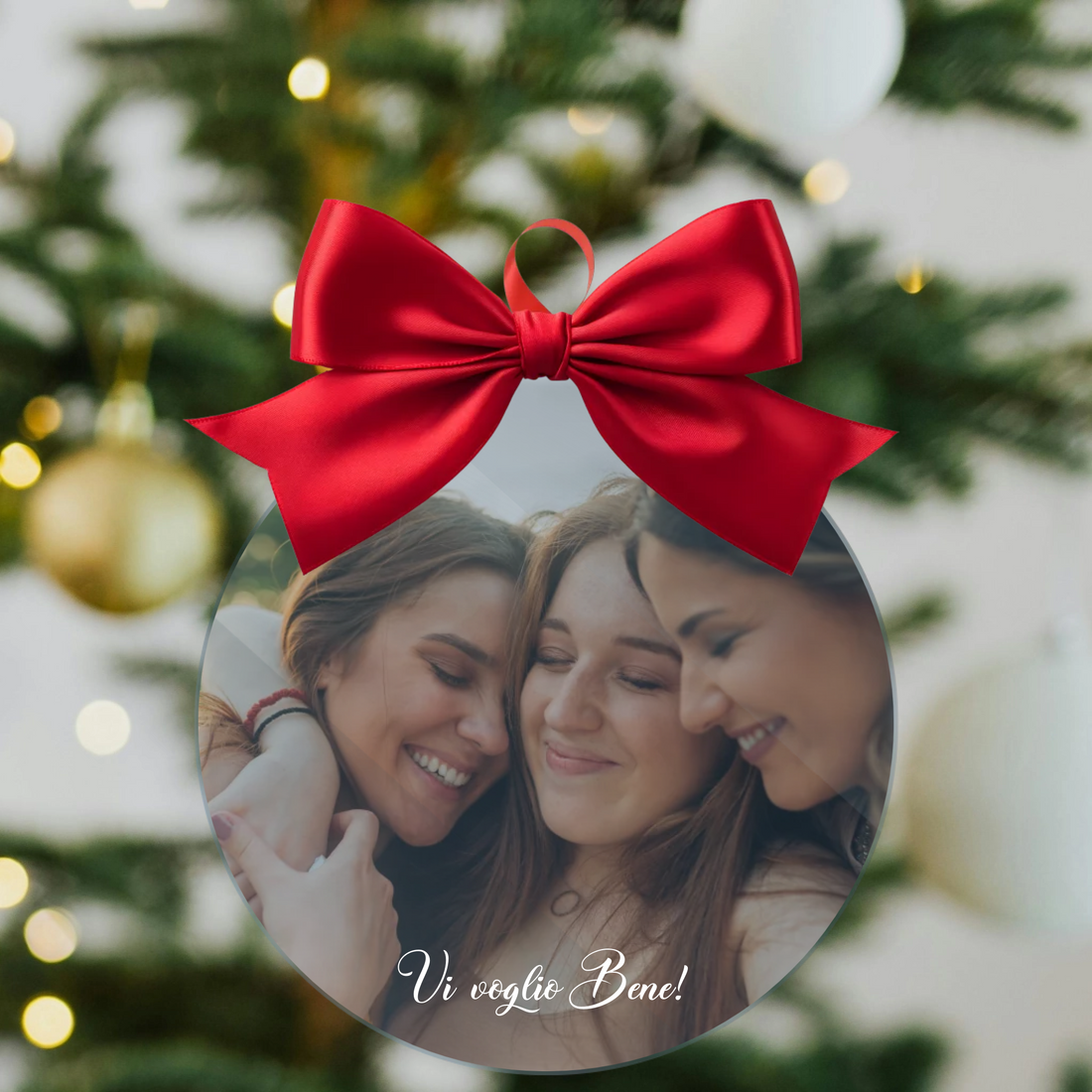 Decorazione per l’Albero di Natale Personalizzata con Foto e Dedica – Regali Natale Amica, Zia, Mamma, Nonna, Sorella, Fratello 