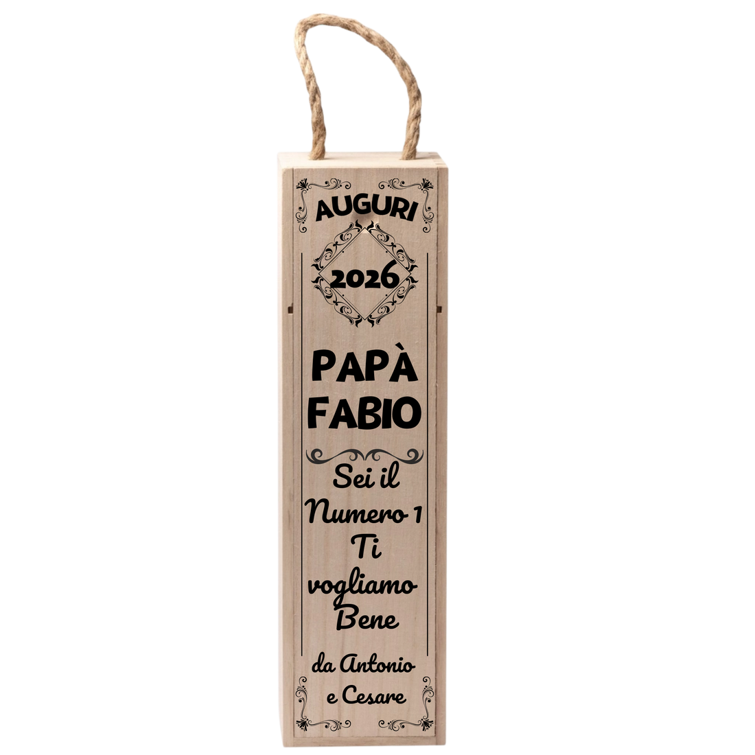 Cassettina Porta Vino in Legno Personalizzata per il Papà – Idea Regalo Festa del Papà 