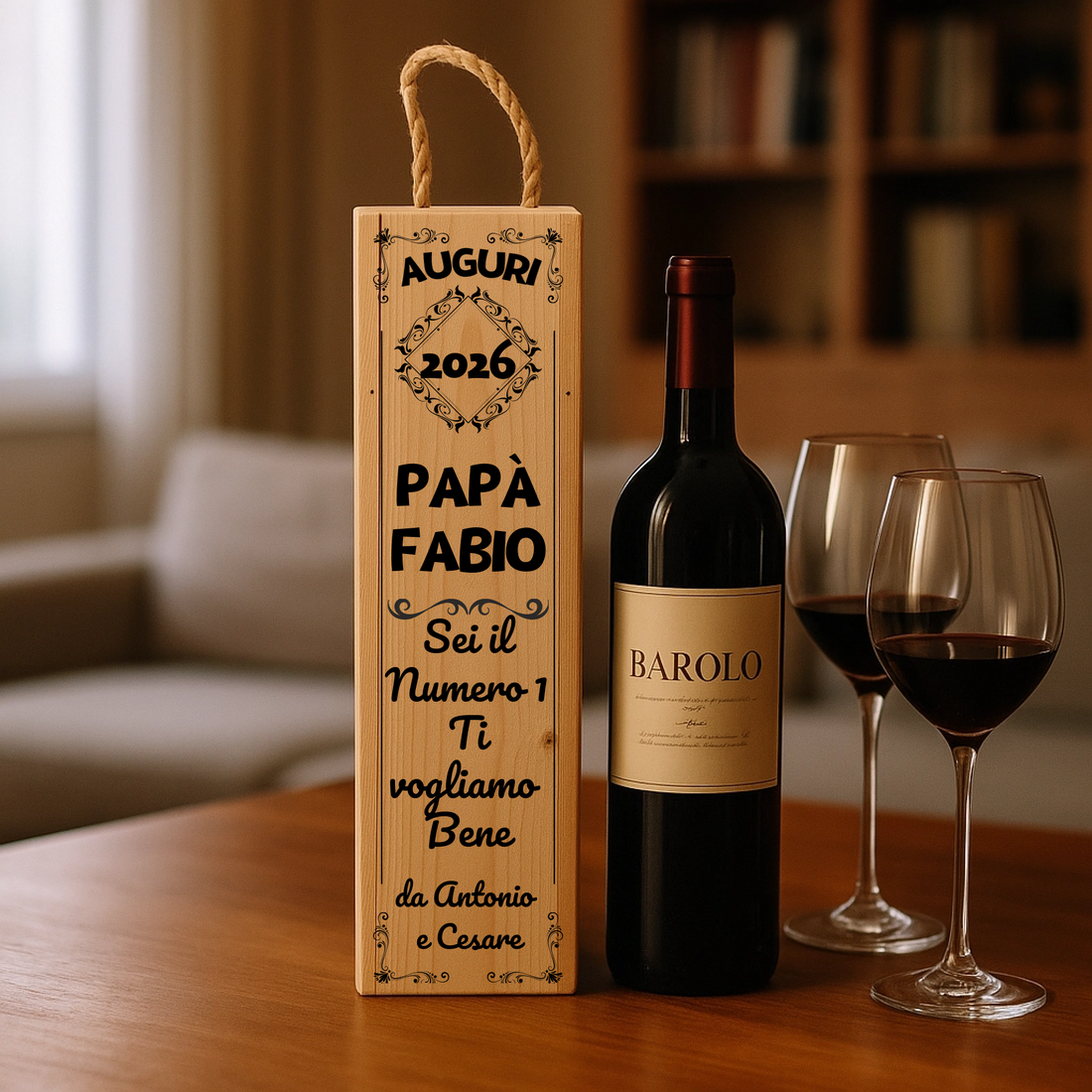 Cassettina Porta Vino in Legno Personalizzata per il Papà – Idea Regalo Festa del Papà 