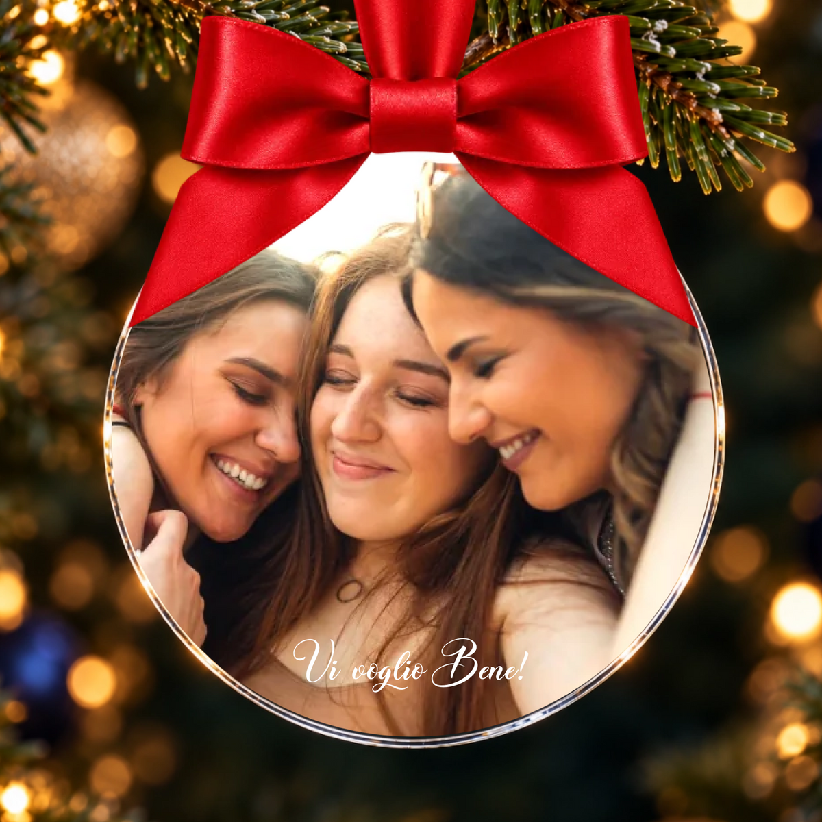 Decorazione per l’Albero di Natale Personalizzata con Foto e Dedica – Regali Natale Amica, Zia, Mamma, Nonna, Sorella, Fratello 