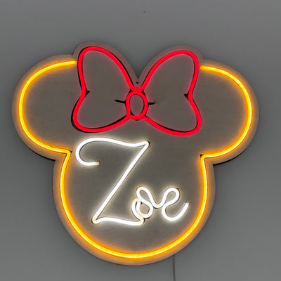 Neon Led Minnie personalizzato con le Iniziali 