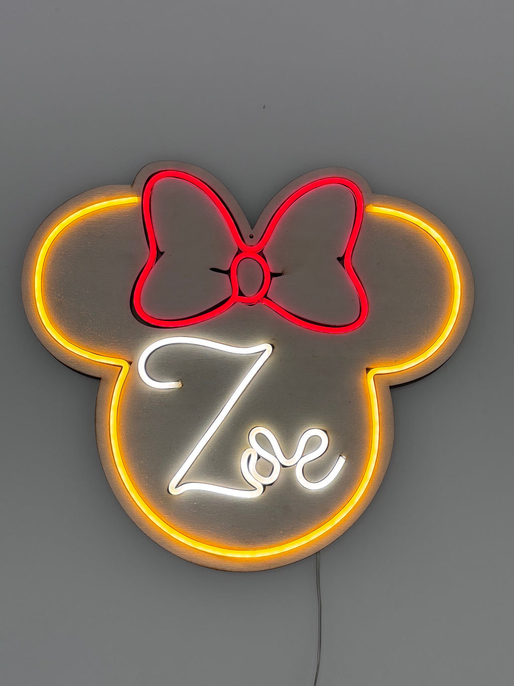 Neon Led Minnie personalizzato con le Iniziali 