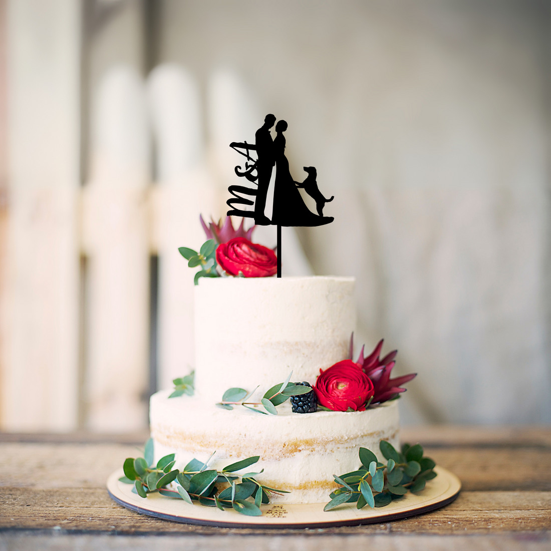 cake topper sposi con cane Idea's Cottage di Brunetti Marco