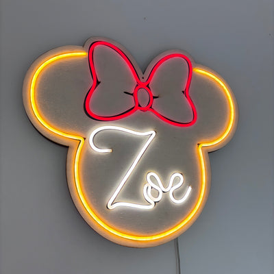 Neon Led Minnie personalizzato con le Iniziali 