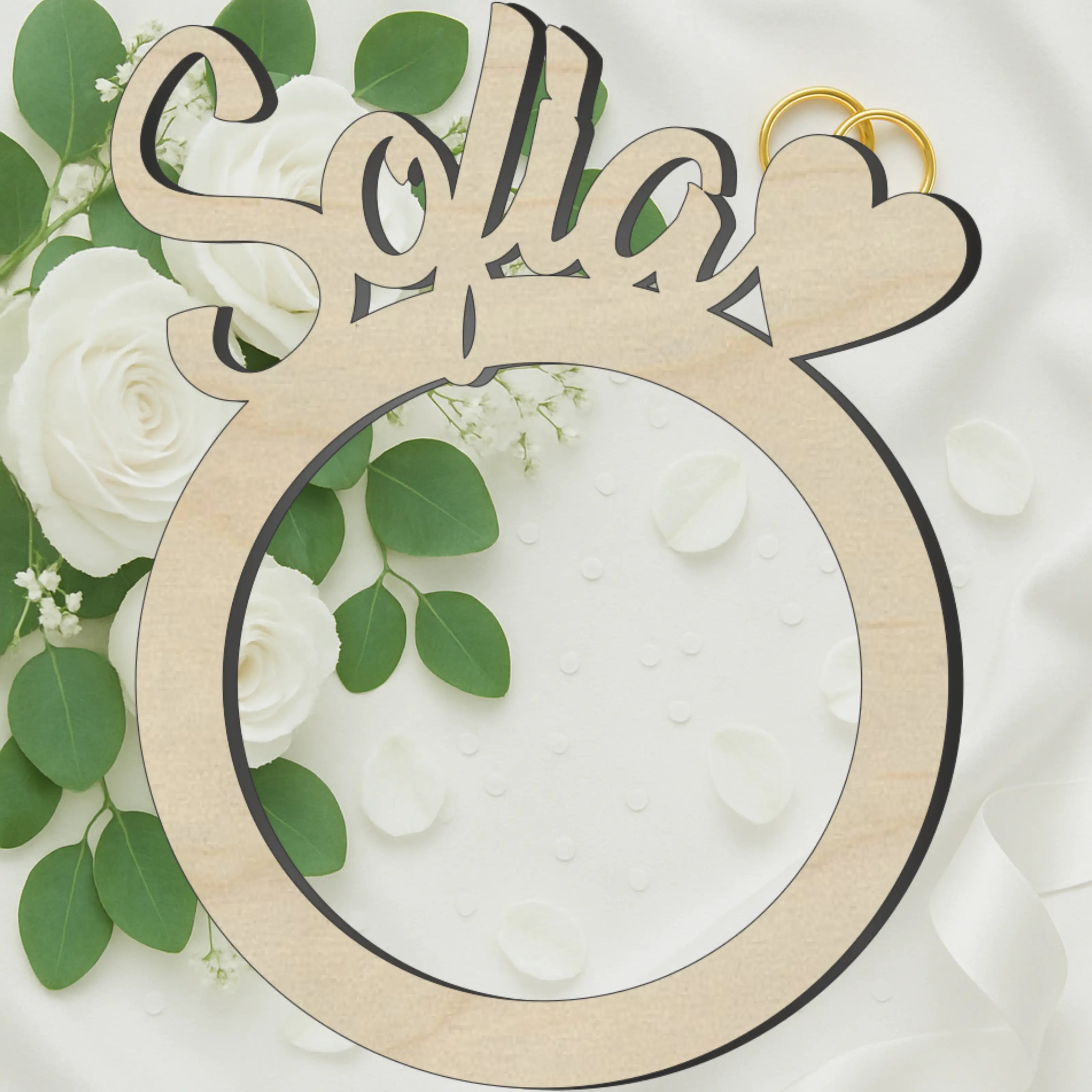 Anello portatovagliolo segnaposto per matrimonio iniziali 