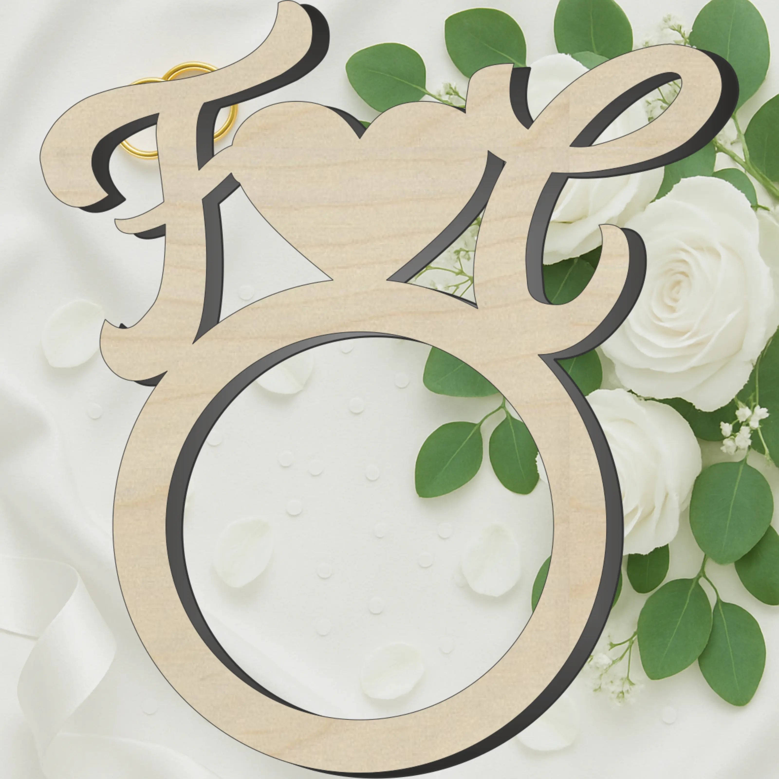 Anello portatovagliolo segnaposto per matrimonio iniziali 