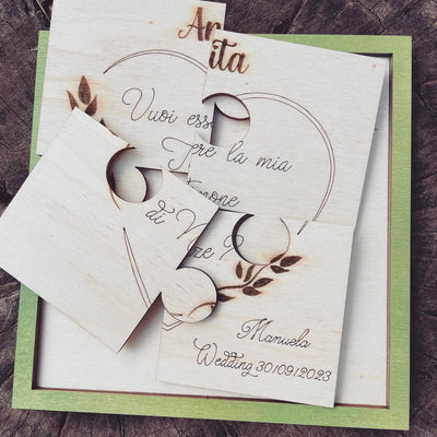 Targa Puzzle Testimone con messaggio personalizzabile Idea's Cottage