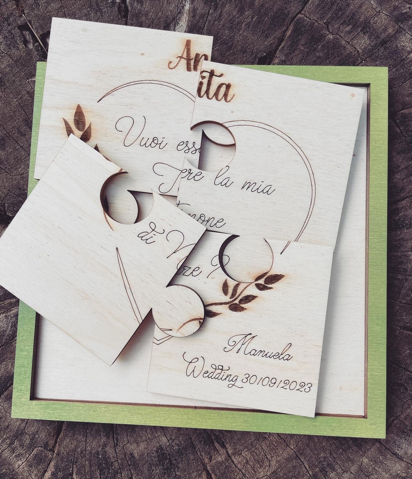 Targa Puzzle Testimone con messaggio personalizzabile Idea's Cottage