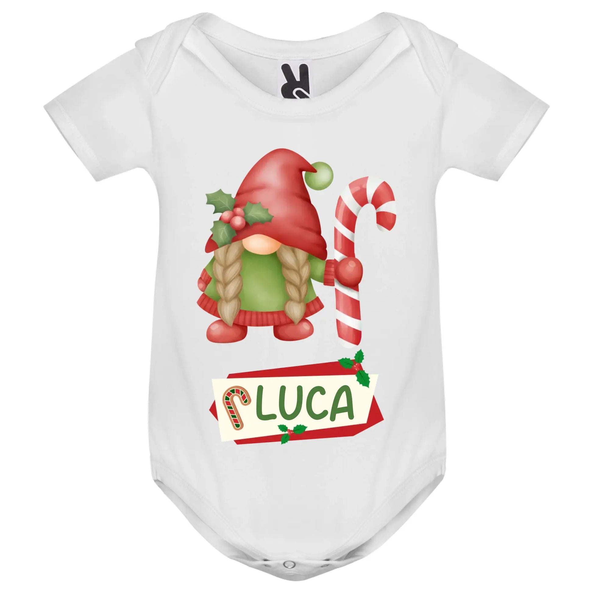 Body per Neonato Gnomo Natalizio Personalizzato con Nome Neonato – Idea Regalo per Neonato, Natale, Primo Natale (Copia) (Copia) 