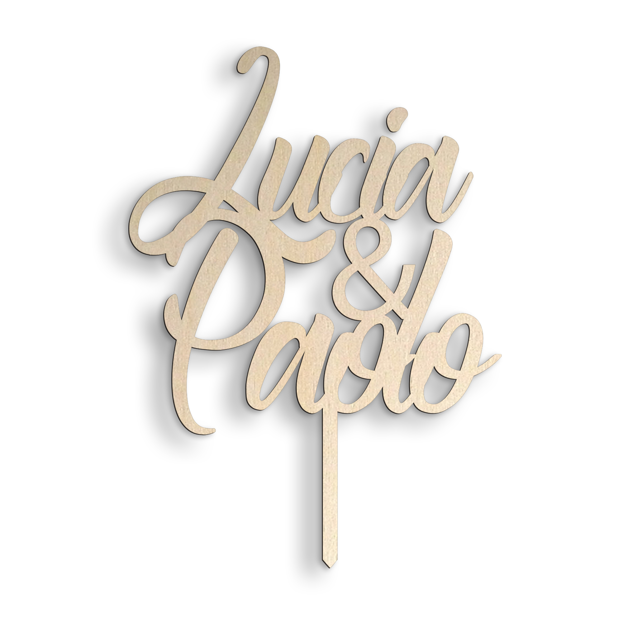 Cake topper in Legno personalizzabile con il nome degli sposi Idea's Cottage