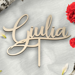 Cake topper in legno personalizzabile con il proprio nome | Decorazione Torte Matrimonio e Compleanni Idea's Cottage