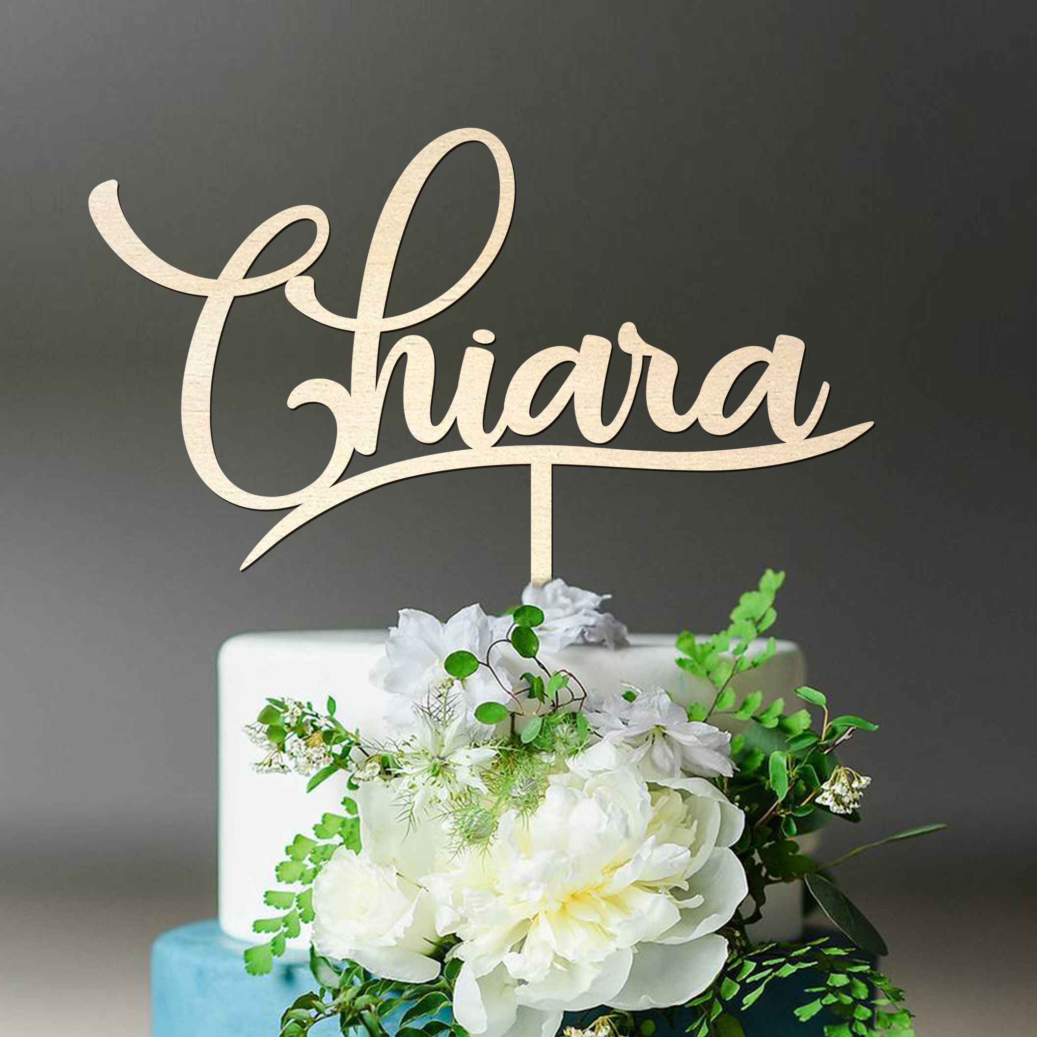 Cake topper in legno personalizzabile con il proprio nome | Decorazione Torte Matrimonio e Compleanni Idea's Cottage