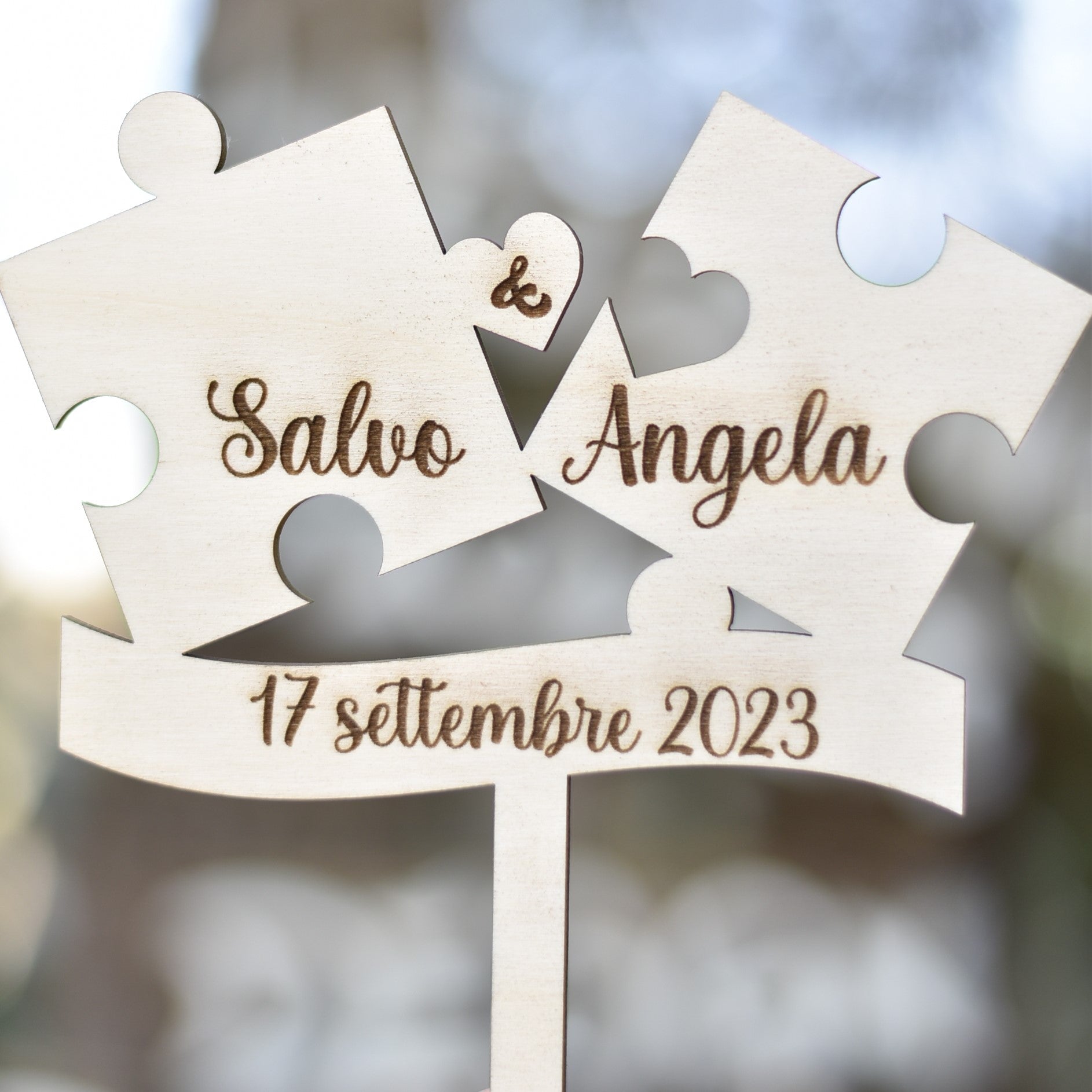 Cake topper puzzle personalizzabili Idea's Cottage