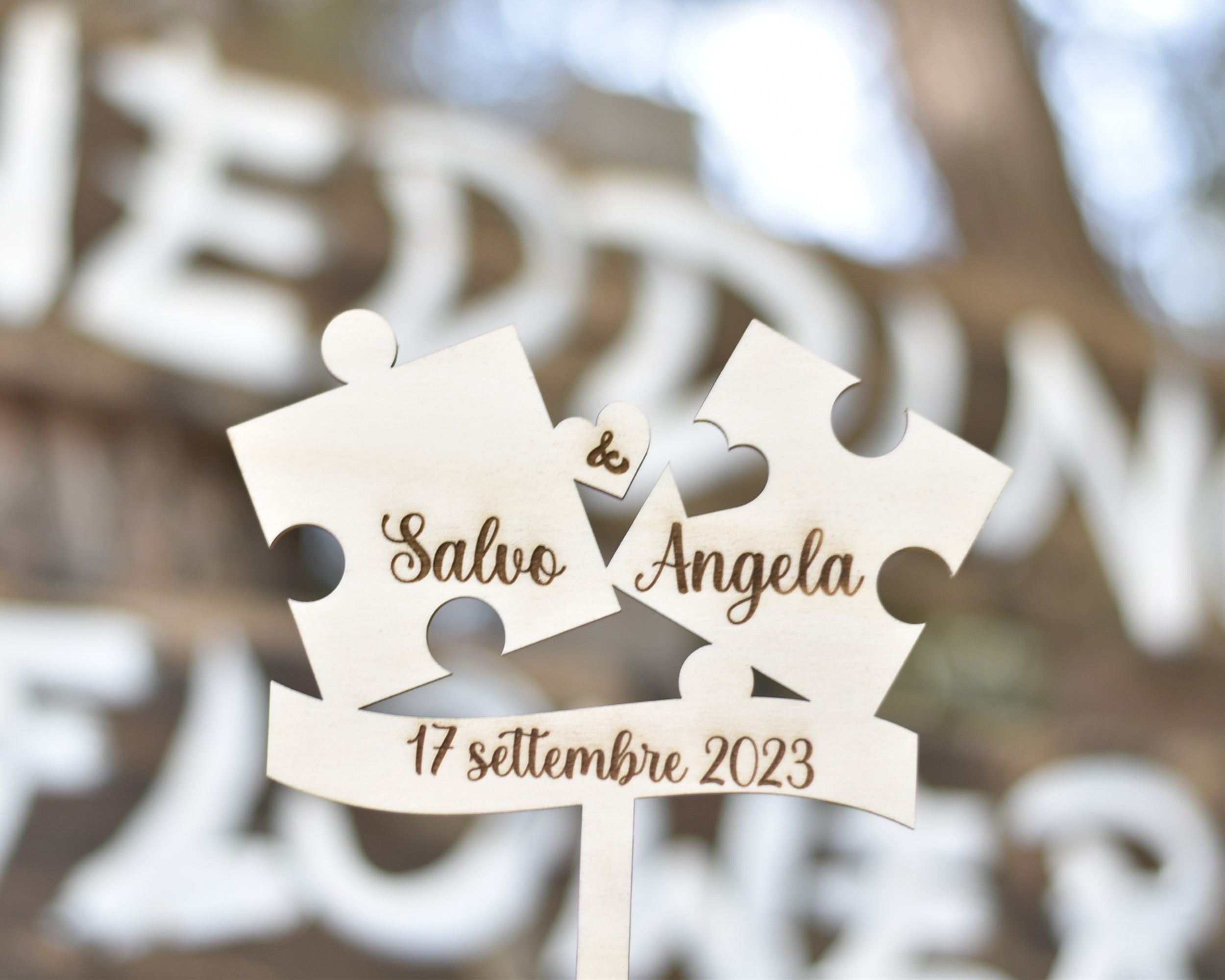 Cake topper puzzle personalizzabili Idea's Cottage