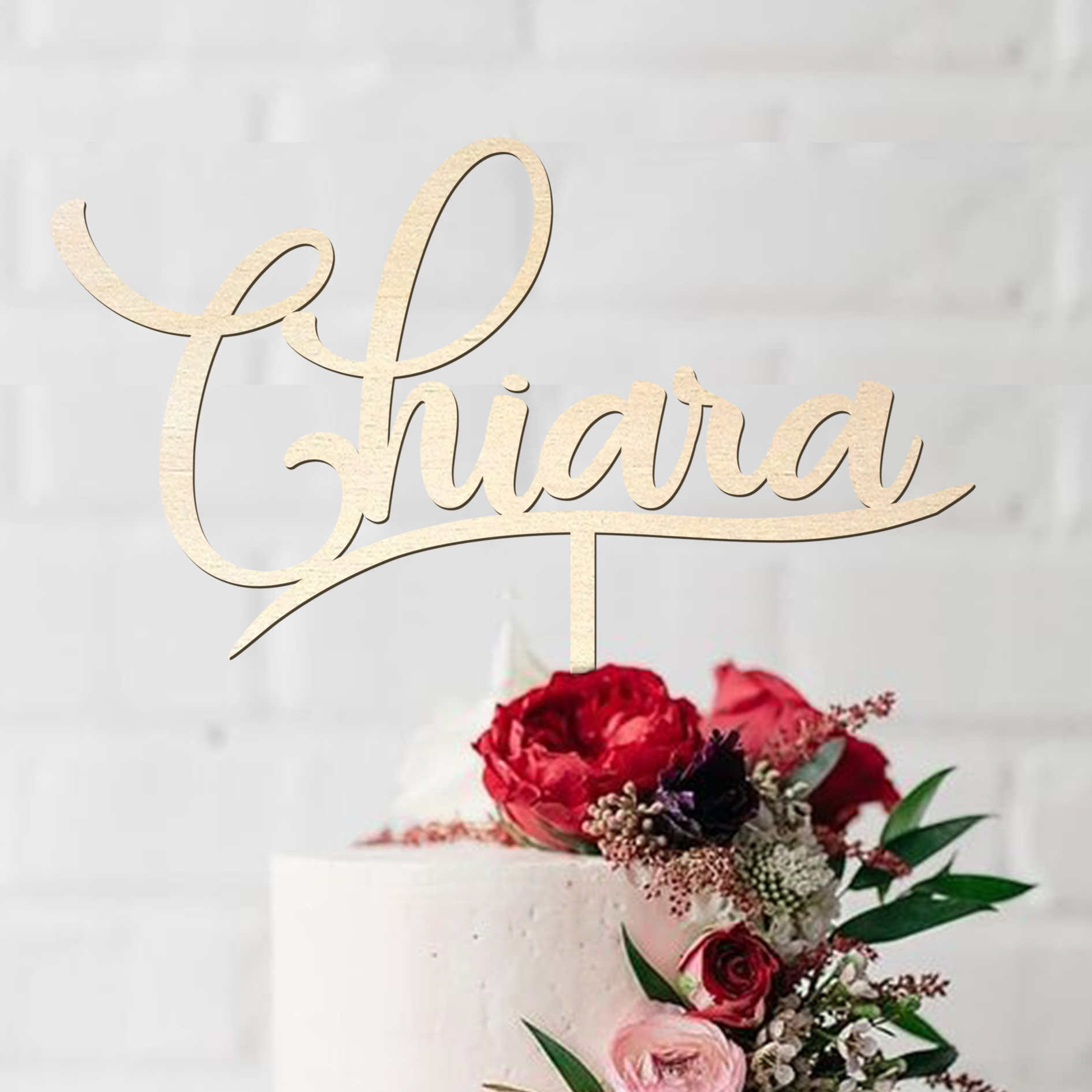 Cake topper in legno personalizzabile con il proprio nome | Decorazione Torte Matrimonio e Compleanni Idea's Cottage