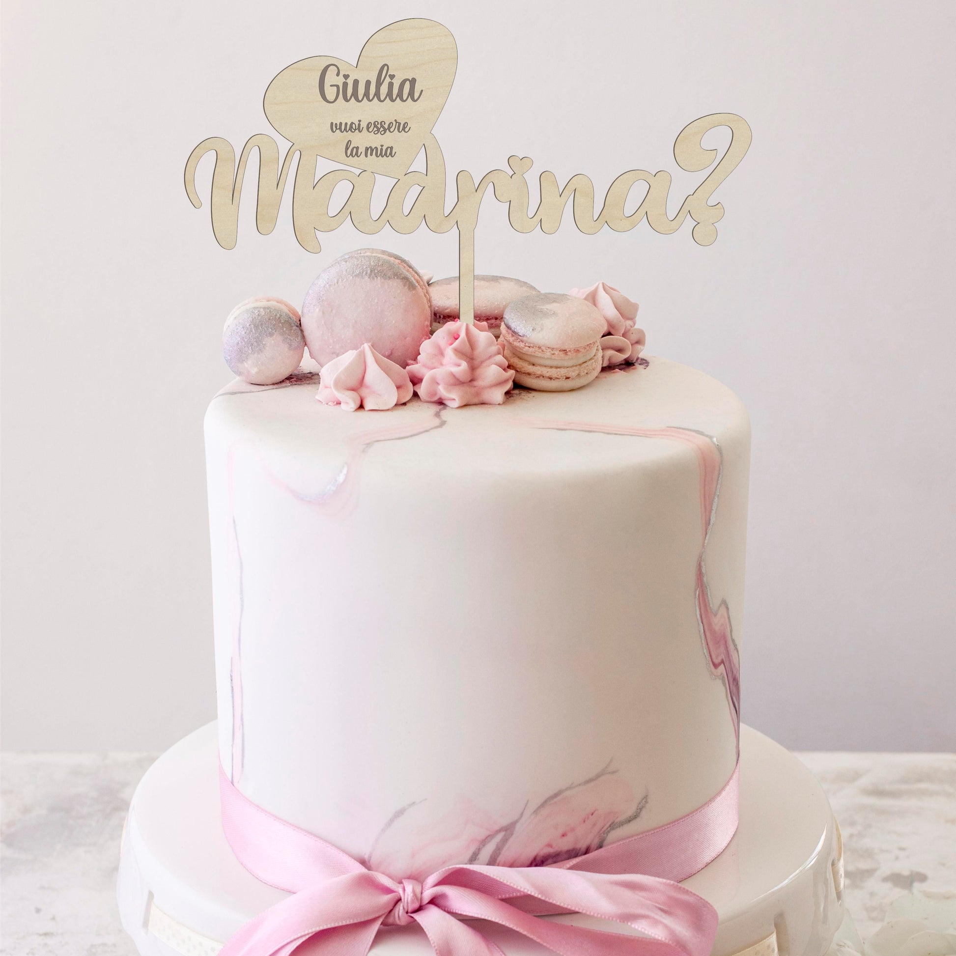 Cake topper in legno Madrina Padrino Idea's Cottage