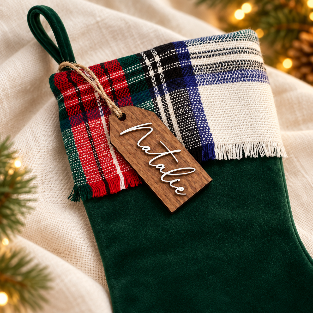 Tag regalo di Natale personalizzati, Etichette regalo in legno taglio laser 