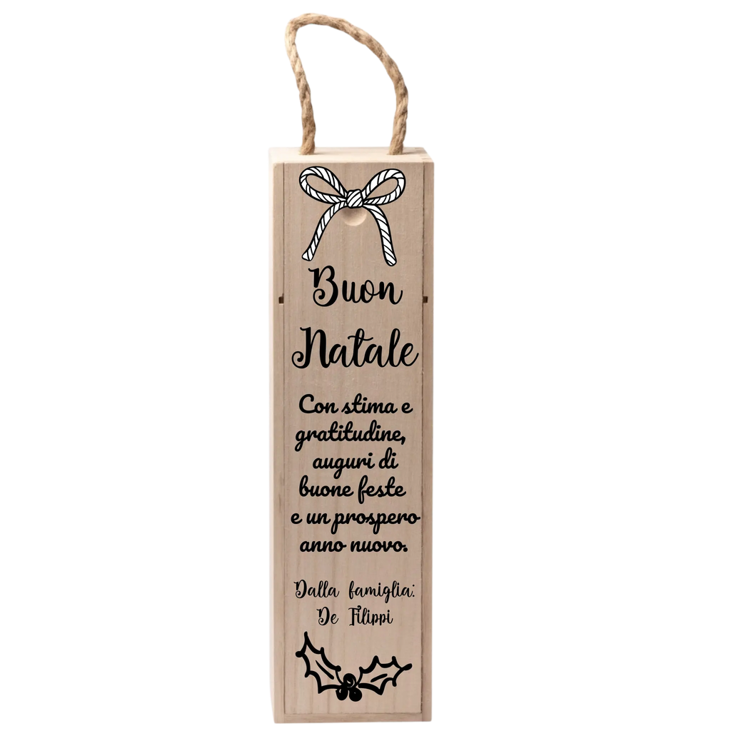 Cassetta Porta Vino in Legno Personalizzabile Tanti Auguri di Natale 