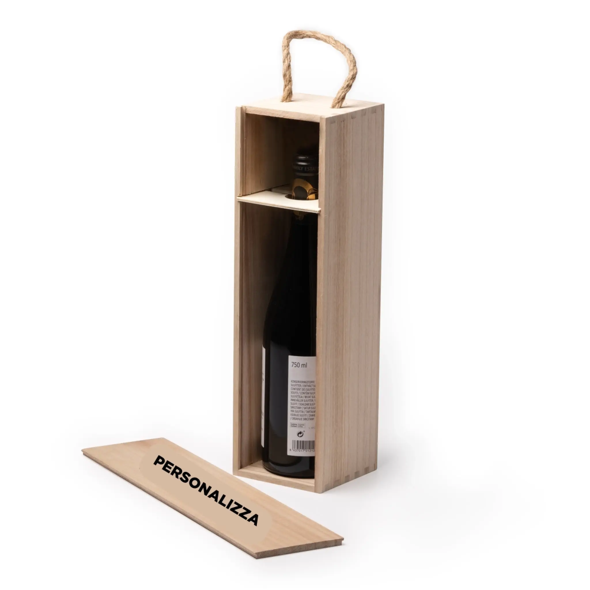 Cassetta Porta Vino in Legno Personalizzabile Tanti Auguri di Natale 